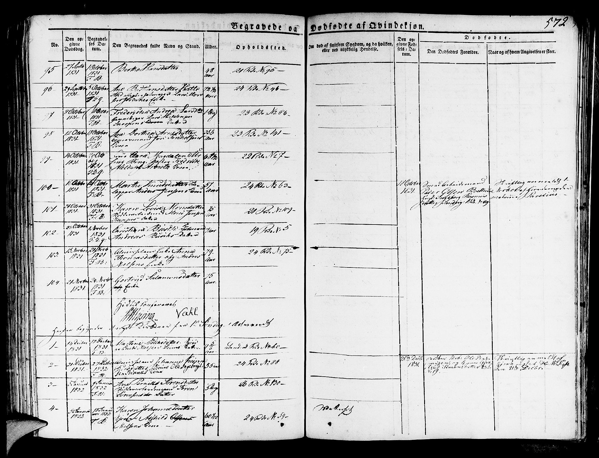 Korskirken sokneprestembete, AV/SAB-A-76101/H/Haa/L0014: Parish register (official) no. A 14, 1823-1835, p. 572