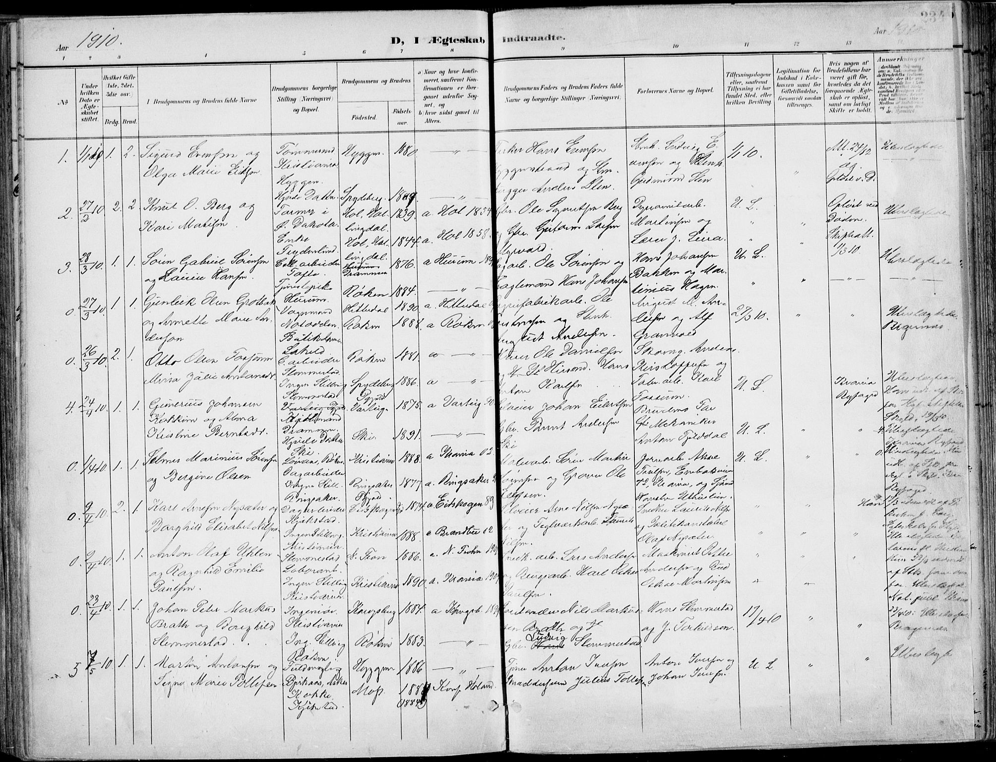 Røyken kirkebøker, AV/SAKO-A-241/F/Fa/L0009: Parish register (official) no. 9, 1898-1911, p. 234