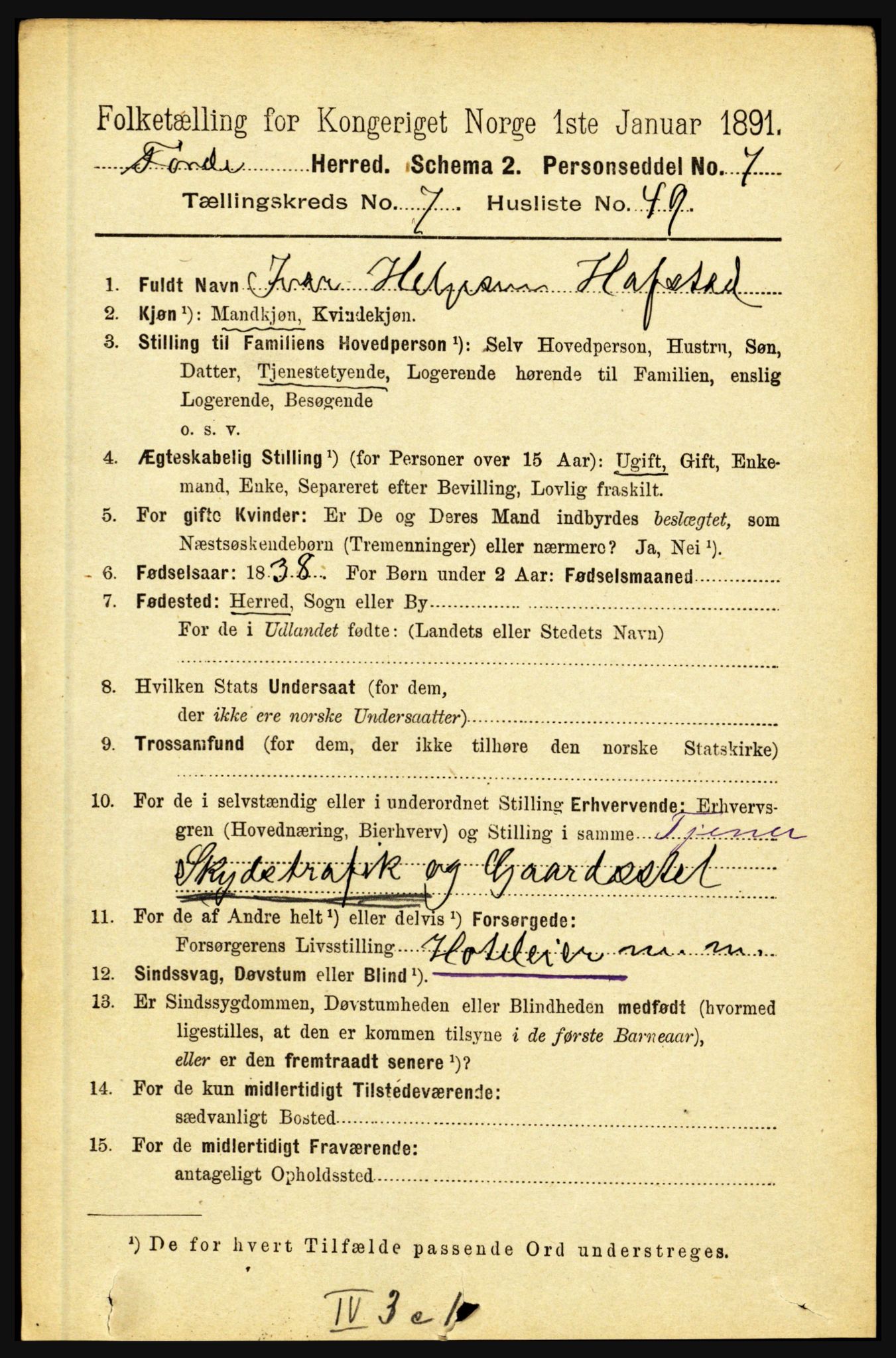 RA, 1891 census for 1432 Førde, 1891, p. 2801