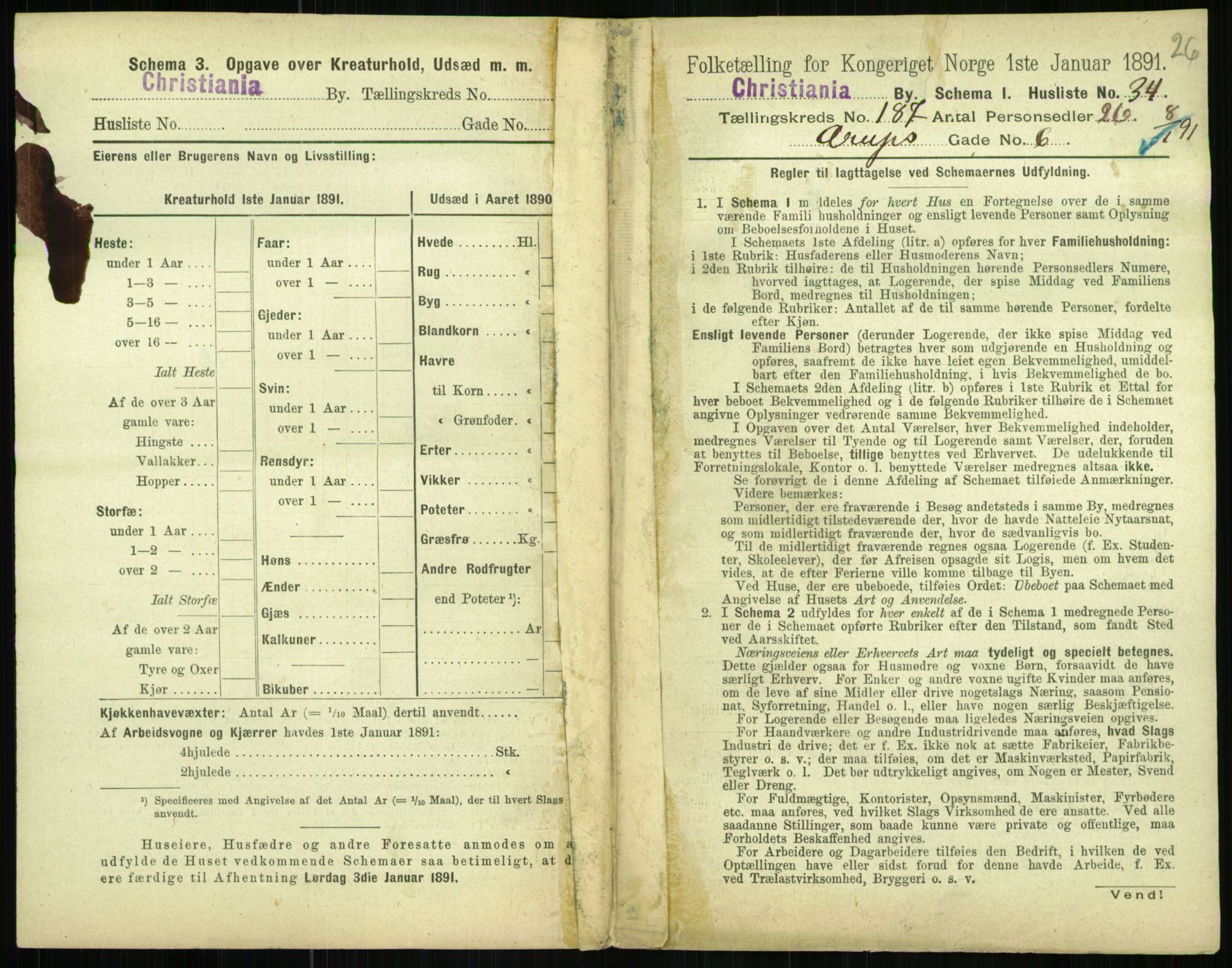 RA, 1891 census for 0301 Kristiania, 1891, p. 111974