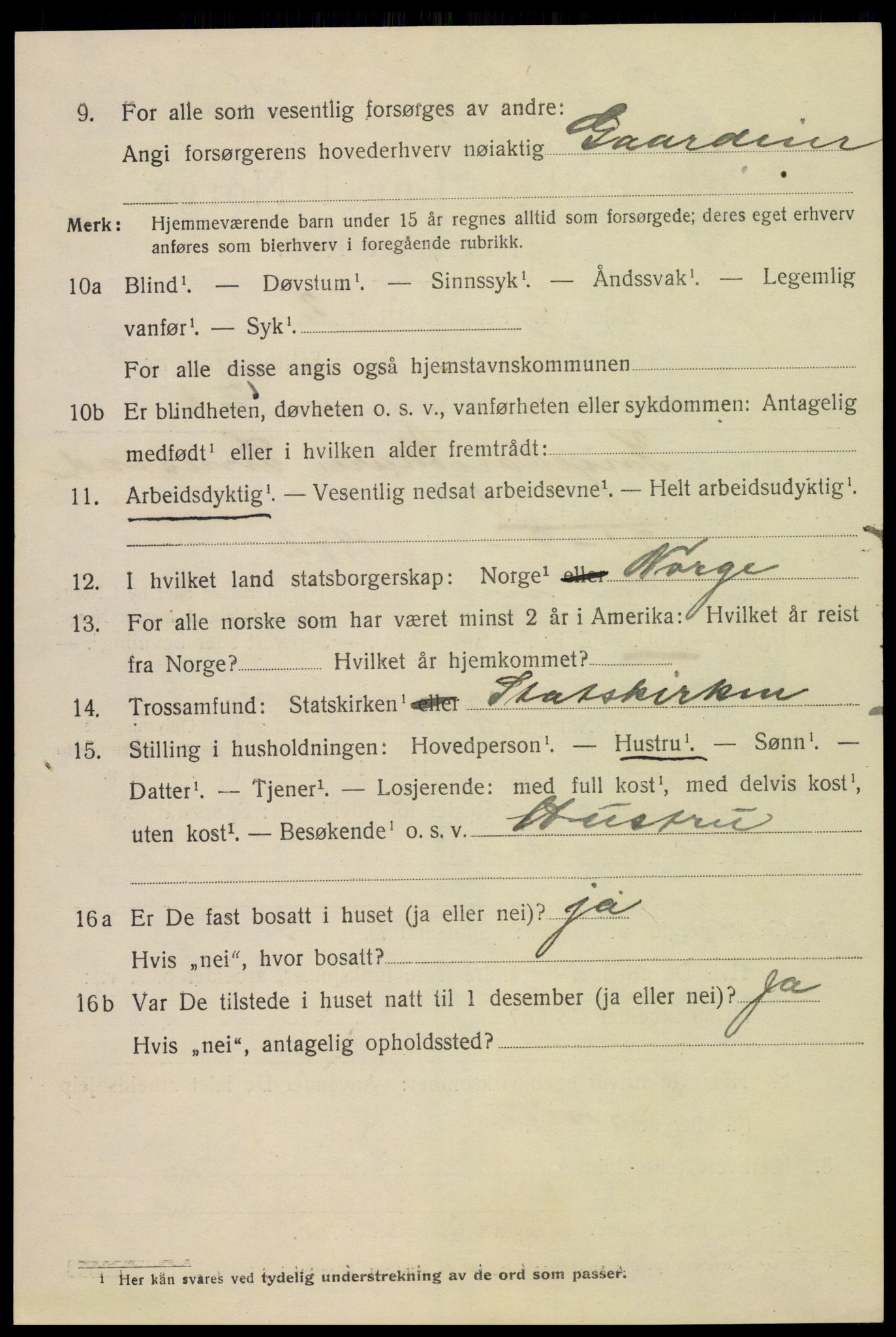 SAH, 1920 census for Hamar, 1920, p. 16824