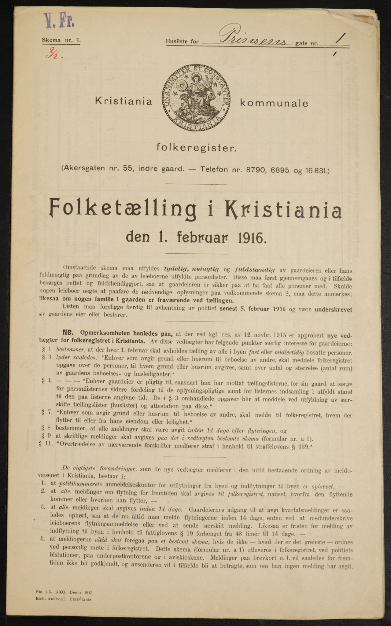 OBA, Municipal Census 1916 for Kristiania, 1916, p. 83481