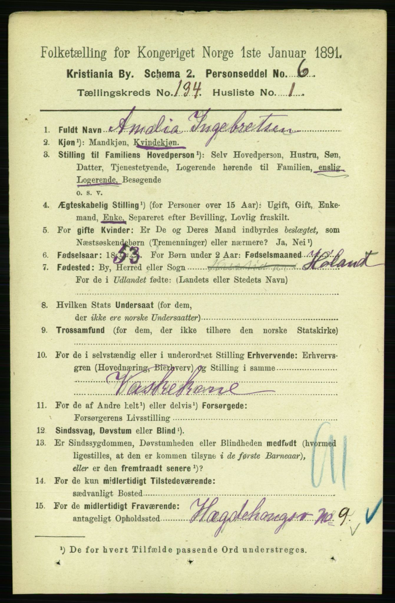 RA, 1891 census for 0301 Kristiania, 1891, p. 73511