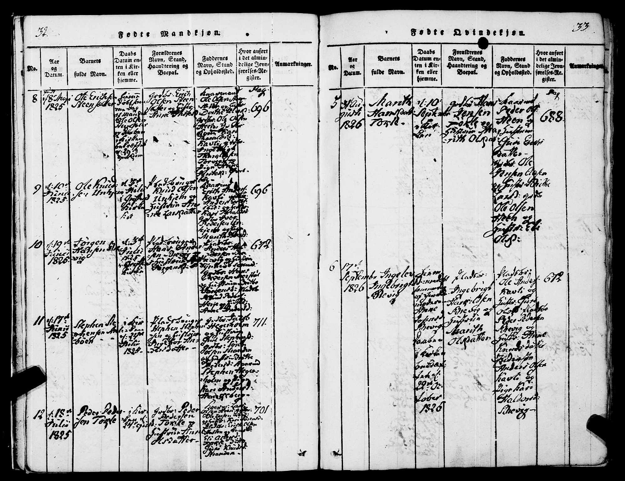 Ministerialprotokoller, klokkerbøker og fødselsregistre - Møre og Romsdal, AV/SAT-A-1454/545/L0585: Parish register (official) no. 545A01, 1818-1853, p. 32-33