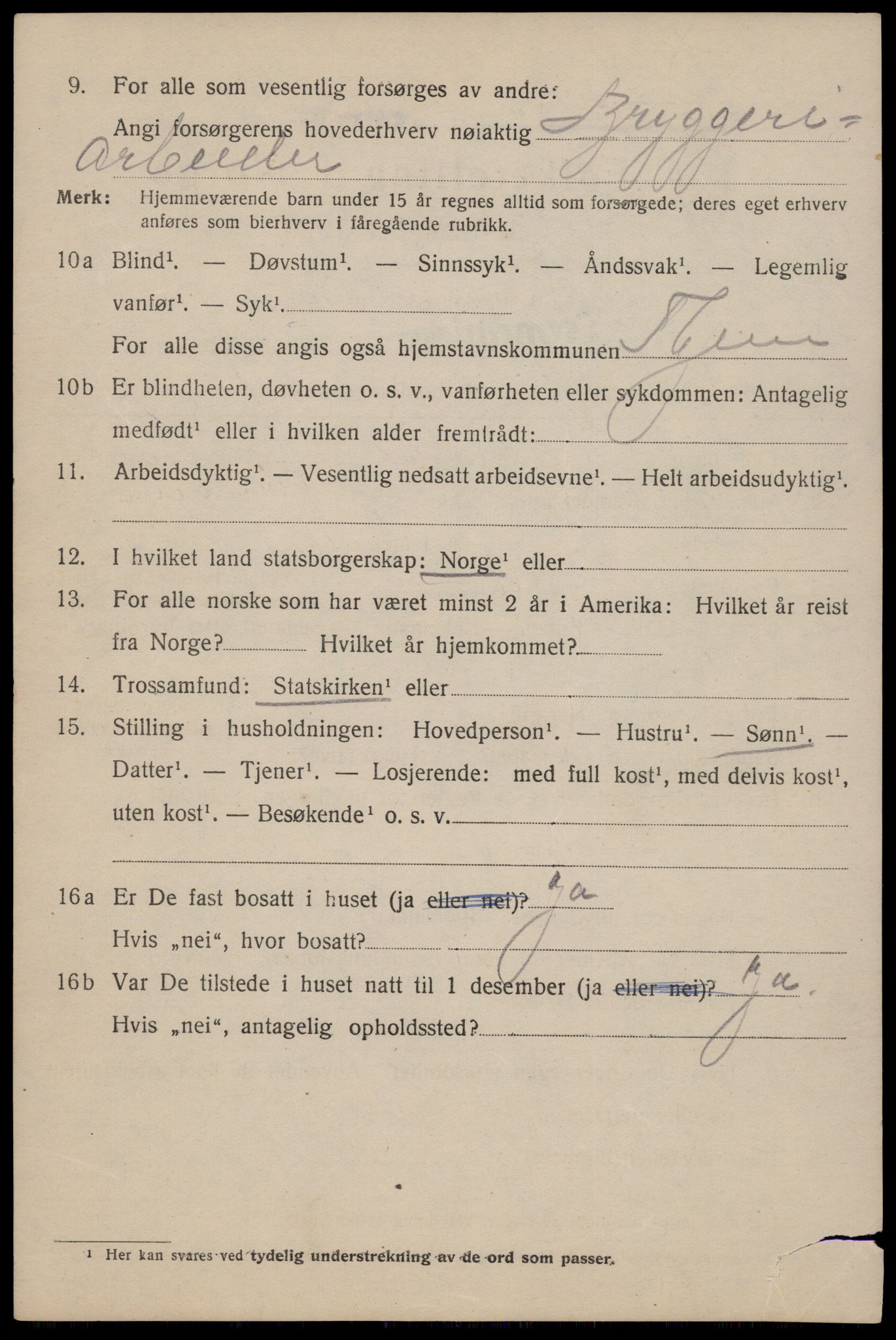 SAT, 1920 census for Trondheim, 1920, p. 128795