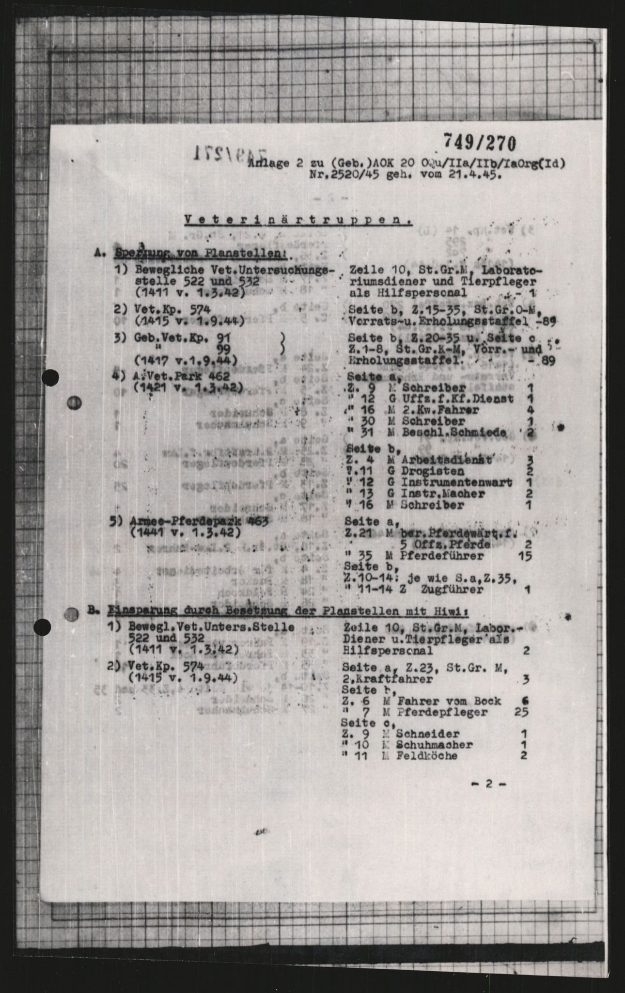 Forsvarets Overkommando. 2 kontor. Arkiv 11.4. Spredte tyske arkivsaker, AV/RA-RAFA-7031/D/Dar/Dara/L0009: Krigsdagbøker for 20. Gebirgs-Armee-Oberkommando (AOK 20), 1940-1945, p. 395