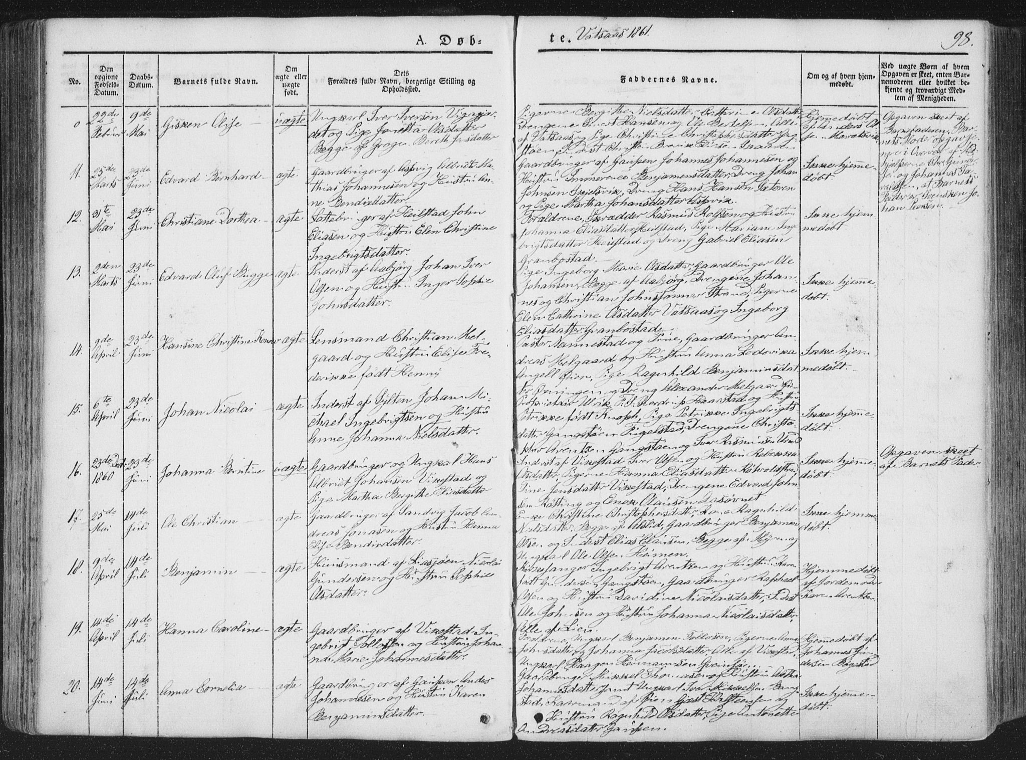 Ministerialprotokoller, klokkerbøker og fødselsregistre - Nordland, AV/SAT-A-1459/810/L0144: Parish register (official) no. 810A07 /1, 1841-1862, p. 98