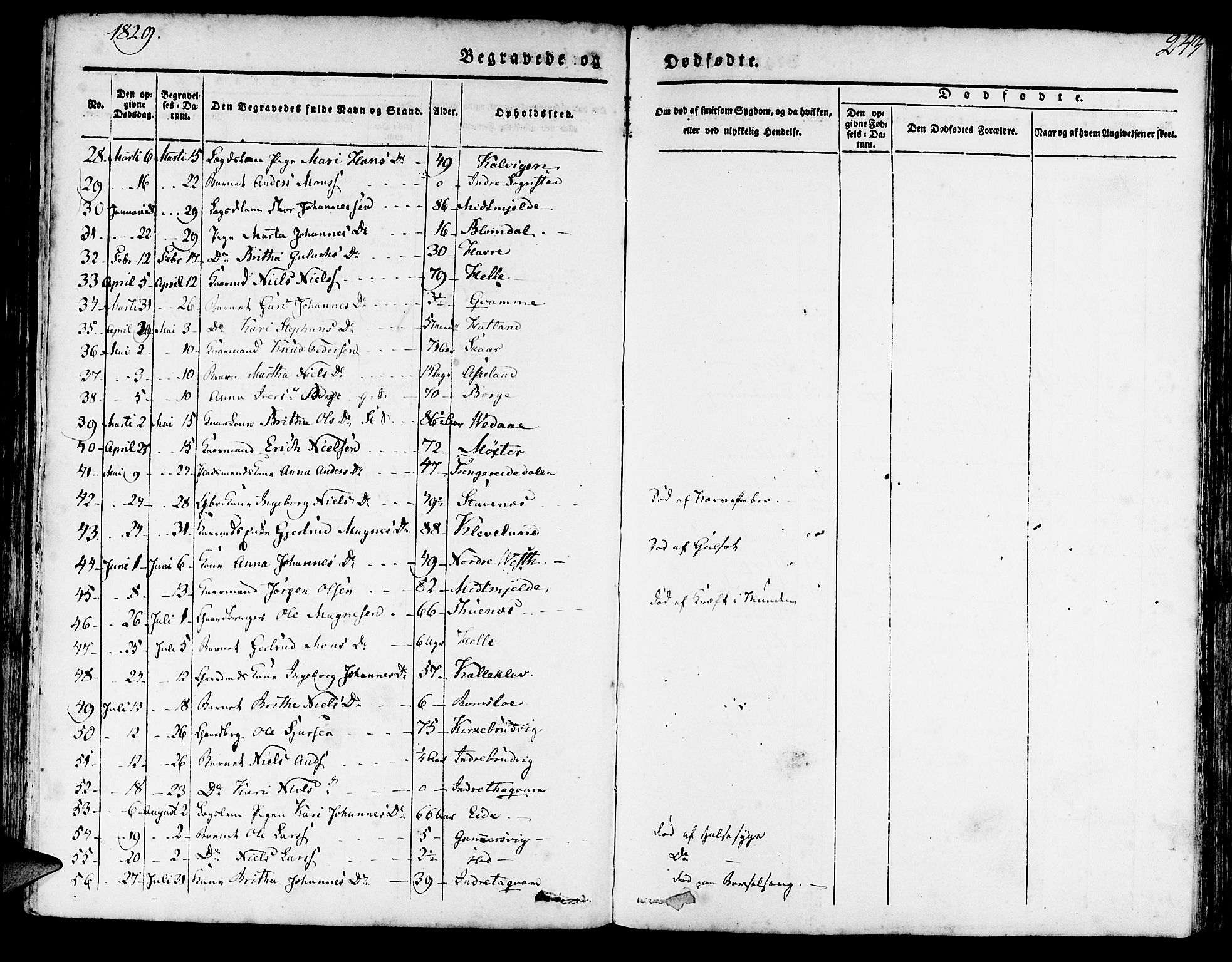 Haus sokneprestembete, AV/SAB-A-75601/H/Haa: Parish register (official) no. A 14, 1827-1838, p. 243