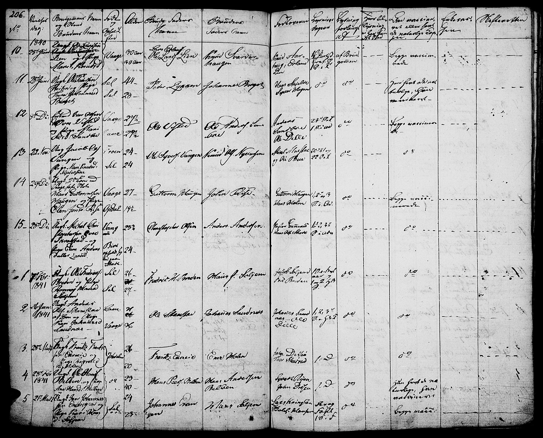 Vågå prestekontor, SAH/PREST-076/H/Ha/Haa/L0004: Parish register (official) no. 4 /1, 1827-1842, p. 206