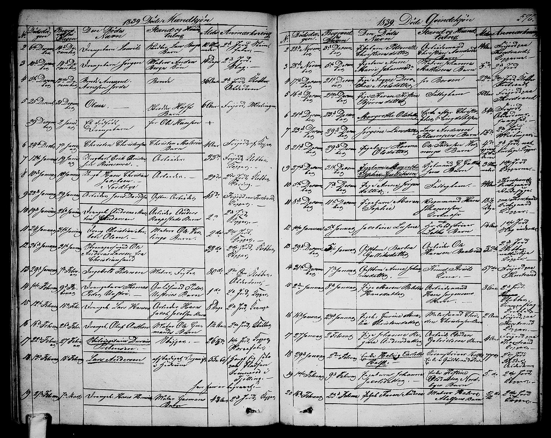 Larvik kirkebøker, SAKO/A-352/G/Ga/L0003b: Parish register (copy) no. I 3B, 1830-1870, p. 576