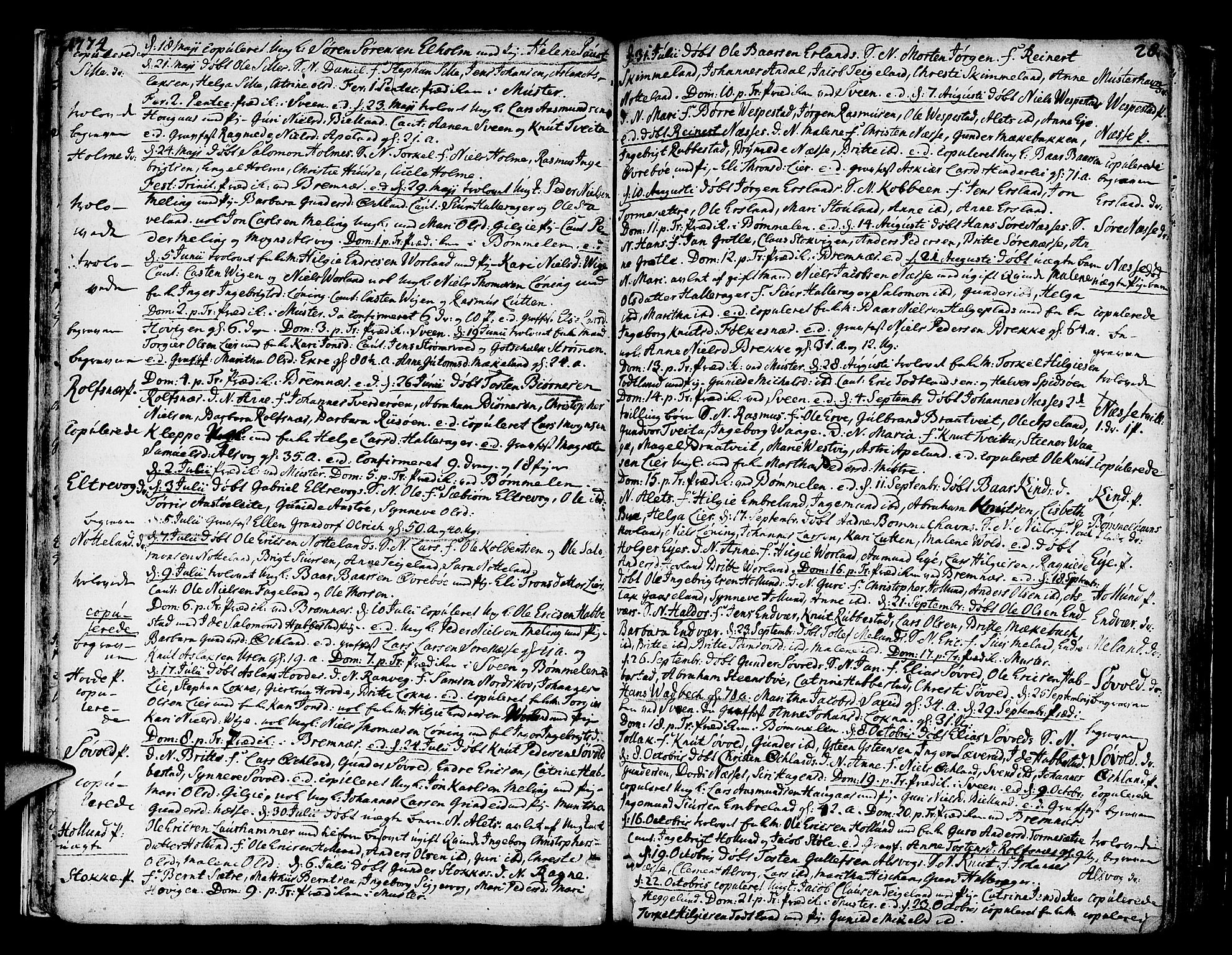 Finnås sokneprestembete, AV/SAB-A-99925/H/Ha/Haa/Haaa/L0003: Parish register (official) no. A 3, 1765-1803, p. 28