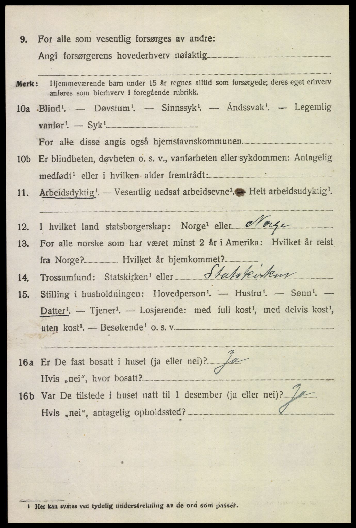 SAH, 1920 census for Tolga, 1920, p. 3214