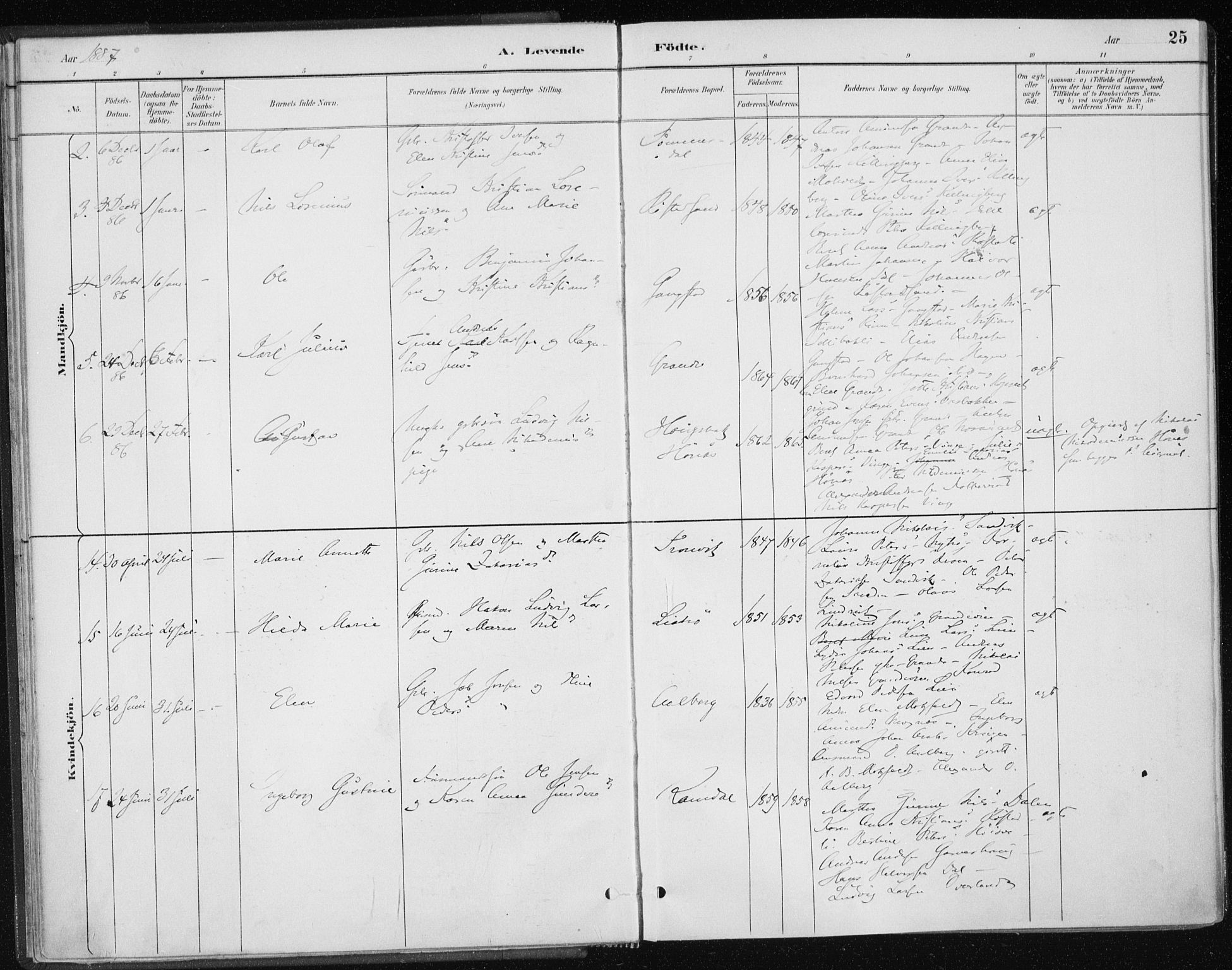 Ministerialprotokoller, klokkerbøker og fødselsregistre - Nord-Trøndelag, SAT/A-1458/701/L0010: Parish register (official) no. 701A10, 1883-1899, p. 25