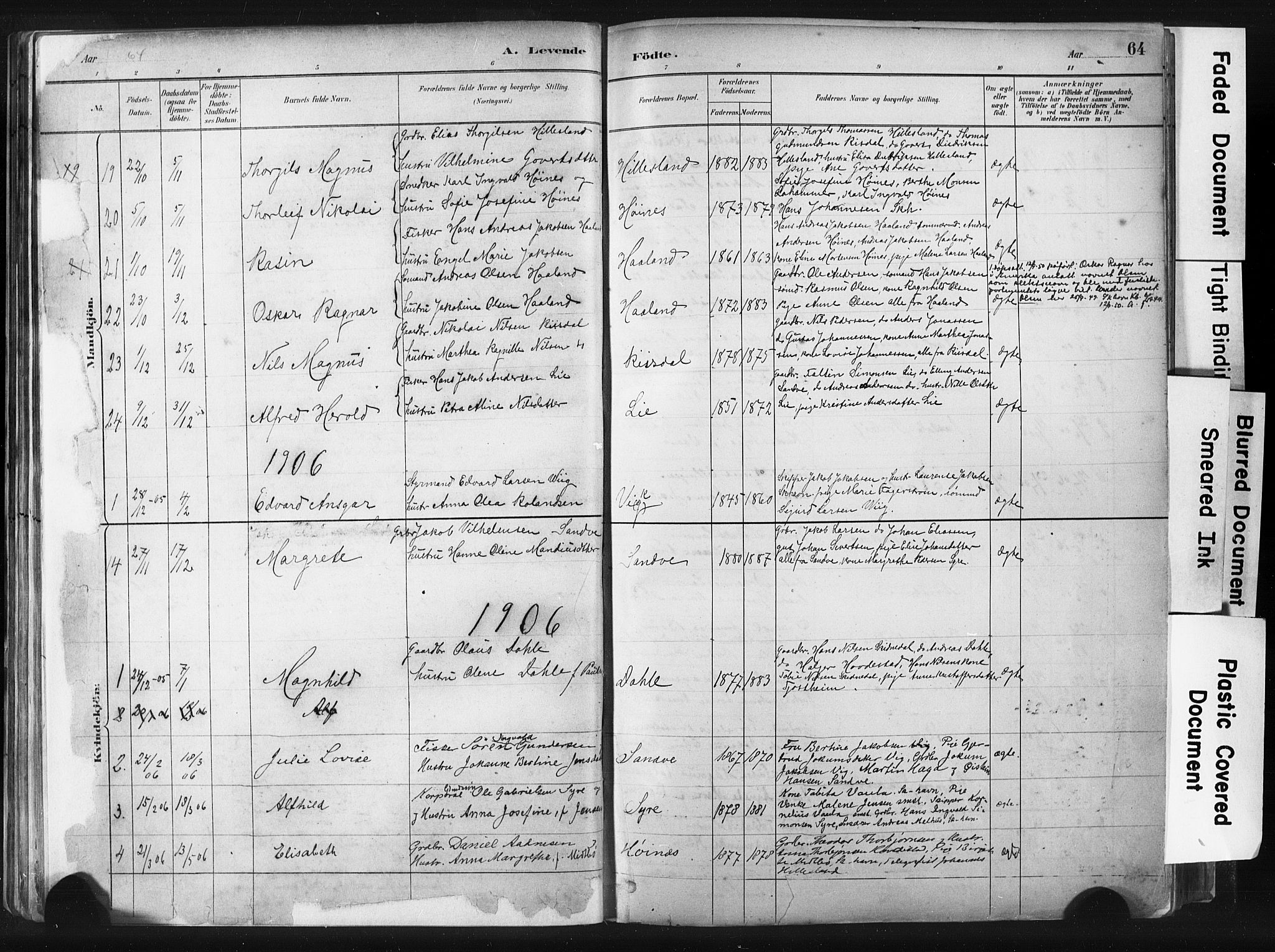 Skudenes sokneprestkontor, SAST/A -101849/H/Ha/Haa/L0009: Parish register (official) no. A 6, 1882-1912, p. 64