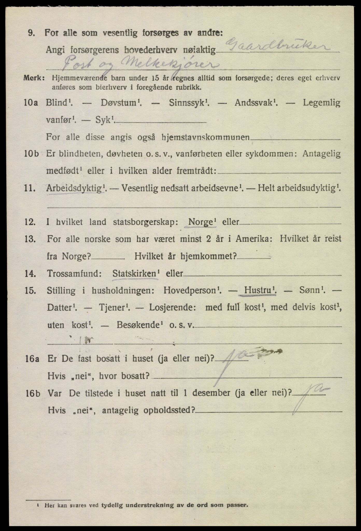 SAK, 1920 census for Sør-Audnedal, 1920, p. 2994