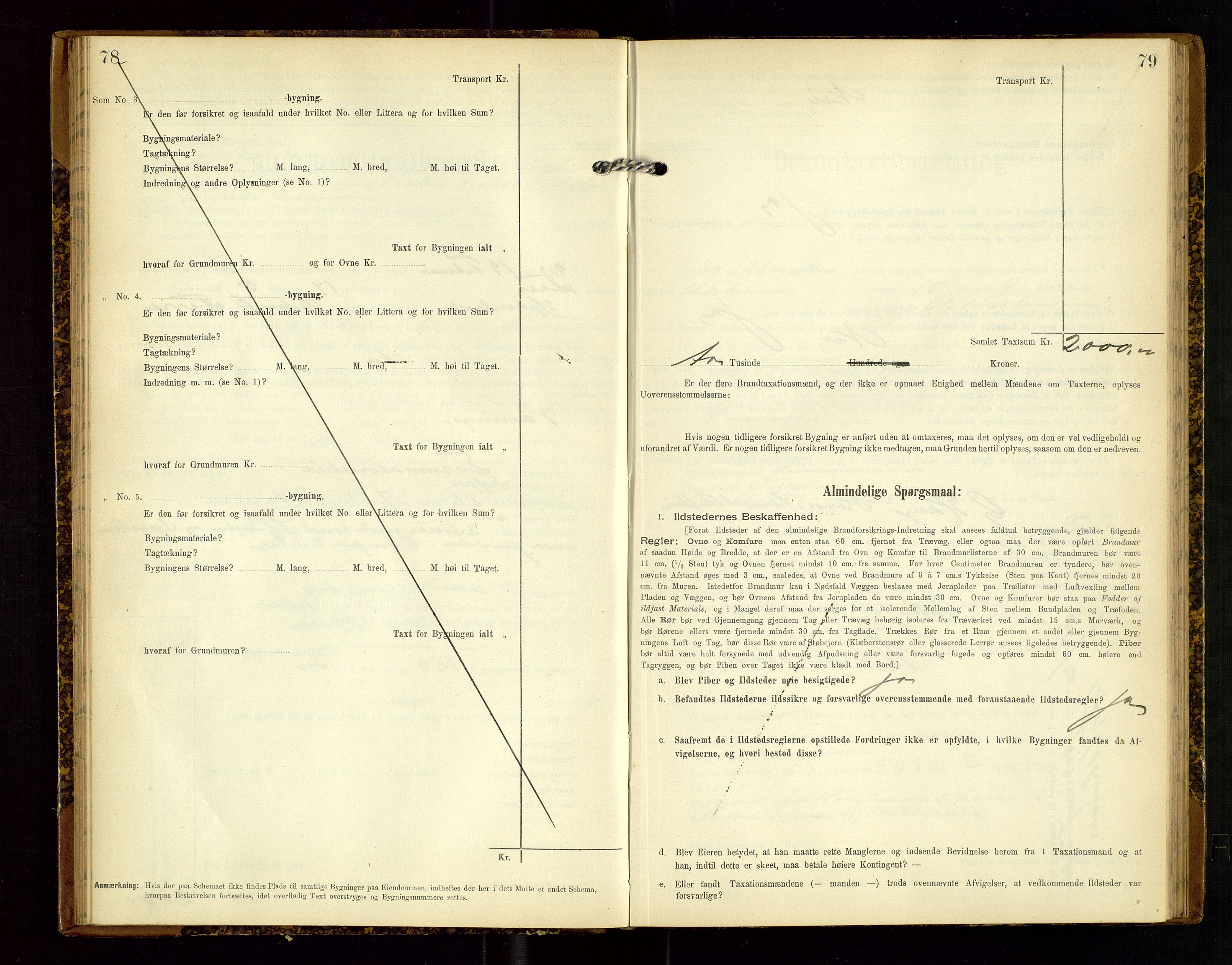Hjelmeland lensmannskontor, SAST/A-100439/Gob/L0002: "Brandtaxationsprotokol", 1904-1920, p. 78-79