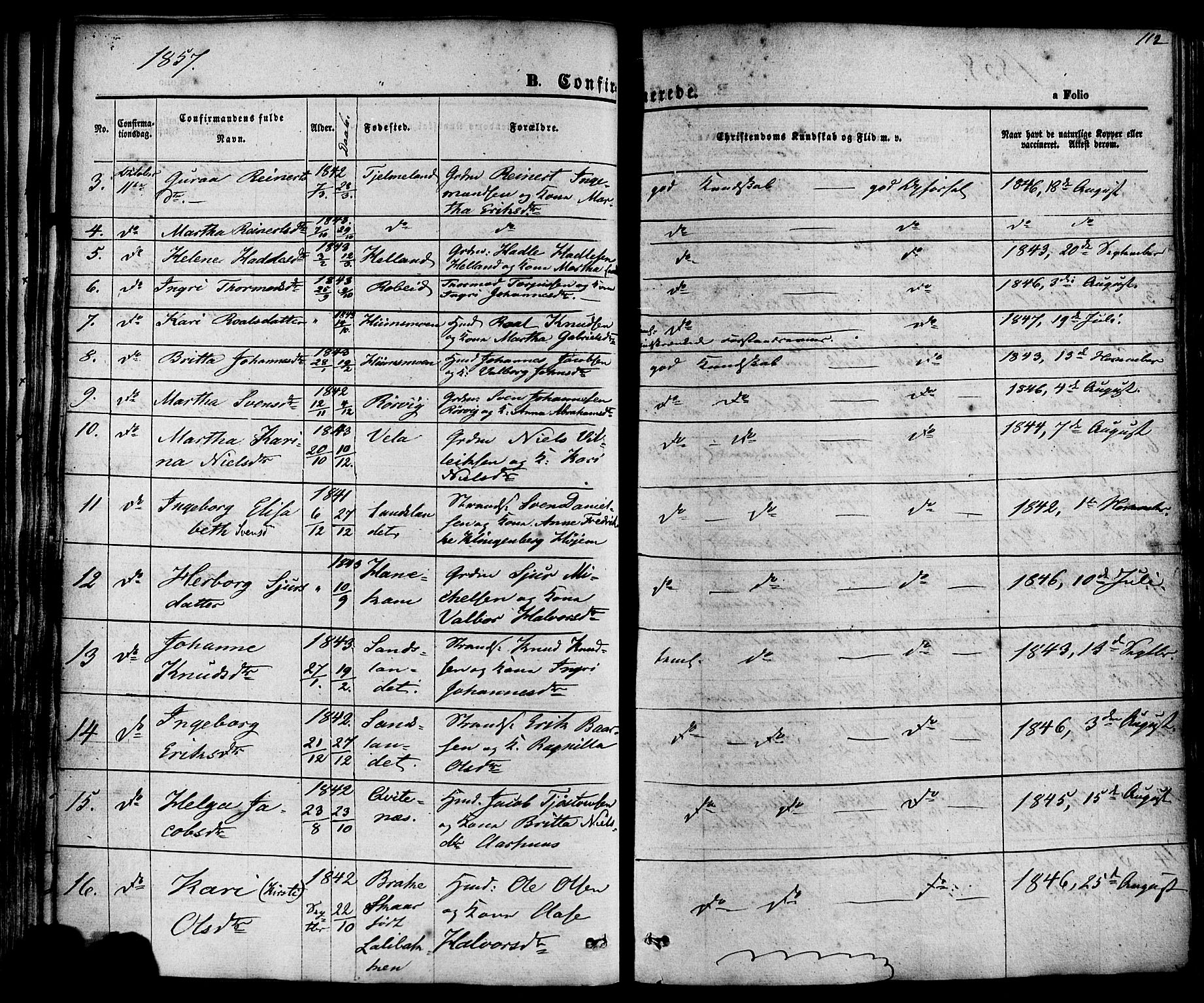 Sand sokneprestkontor, AV/SAST-A-101848/01/III/L0003: Parish register (official) no. A 3, 1854-1879, p. 112