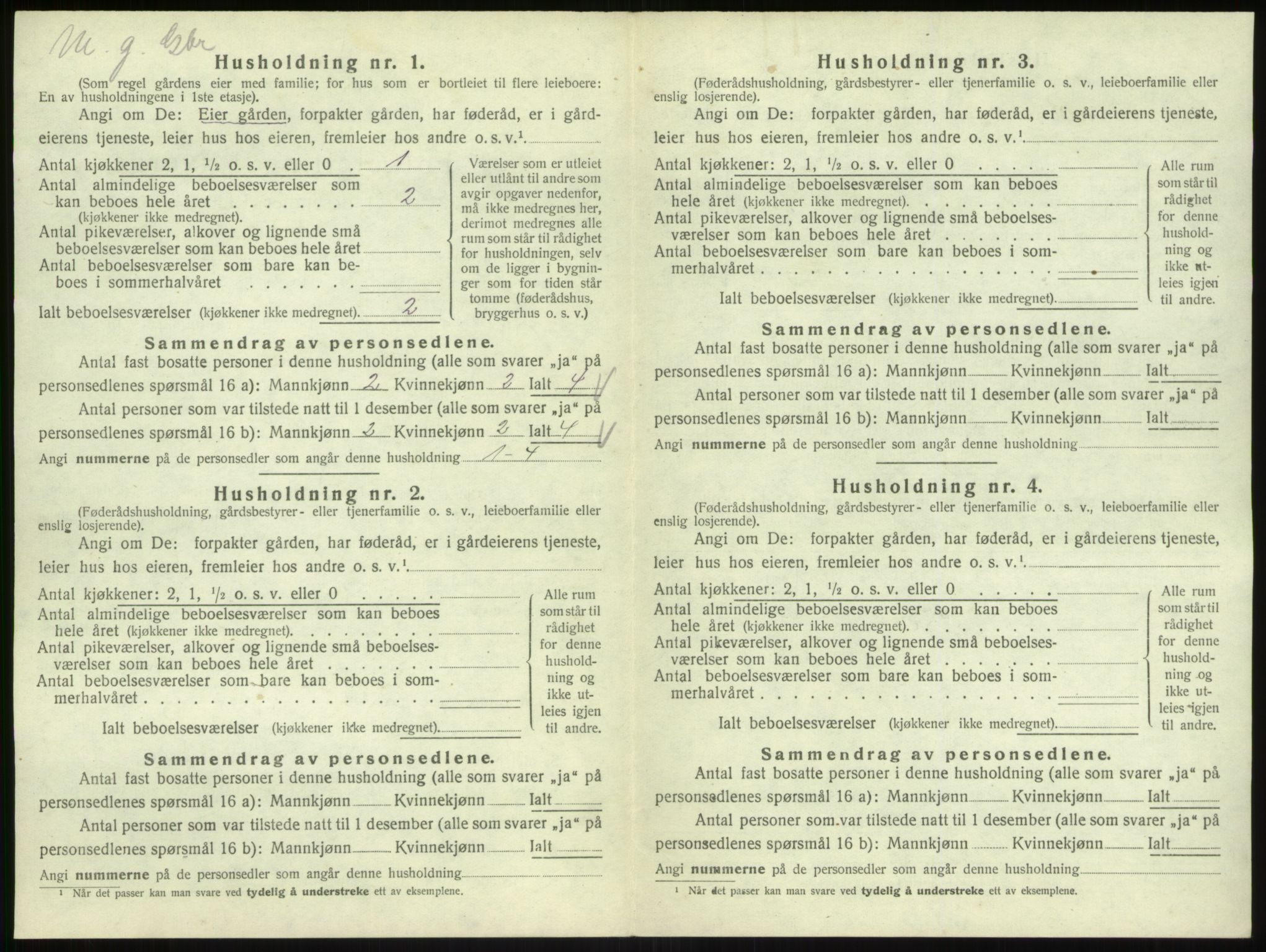 SAB, 1920 census for Hyllestad, 1920, p. 365