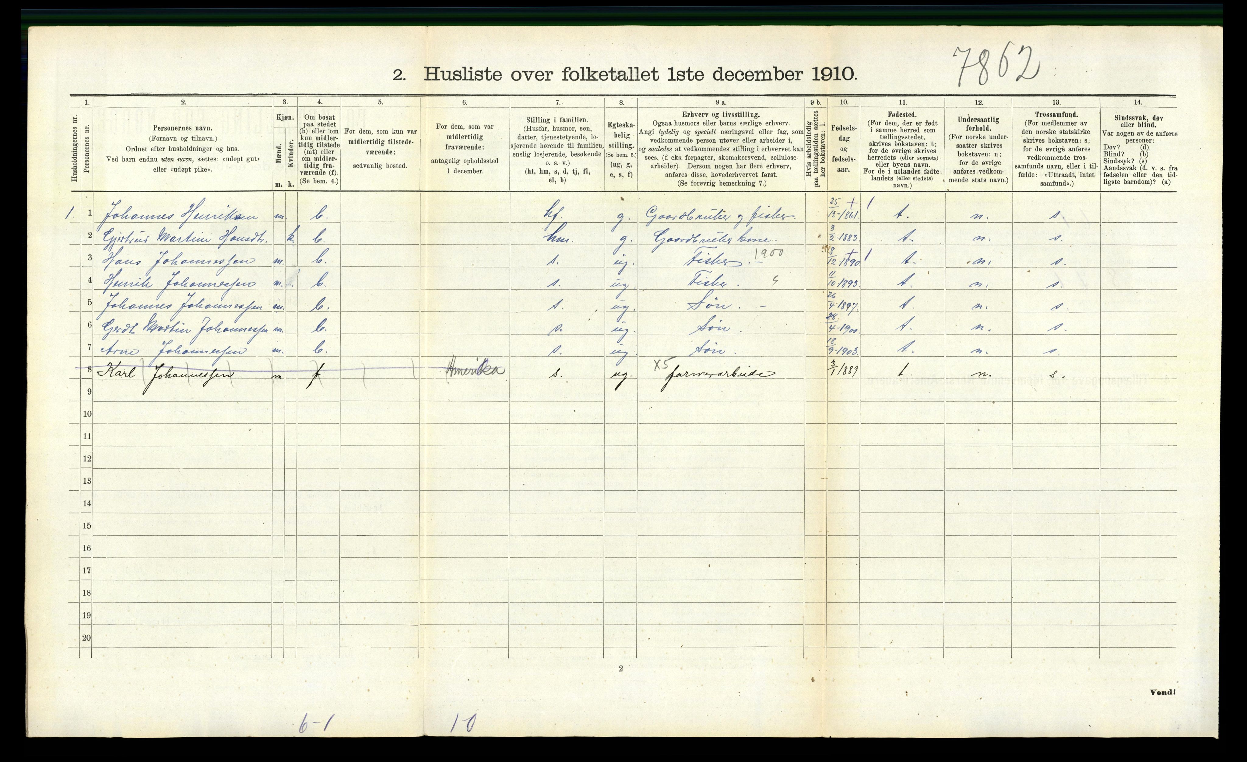 RA, 1910 census for Finnås, 1910, p. 635