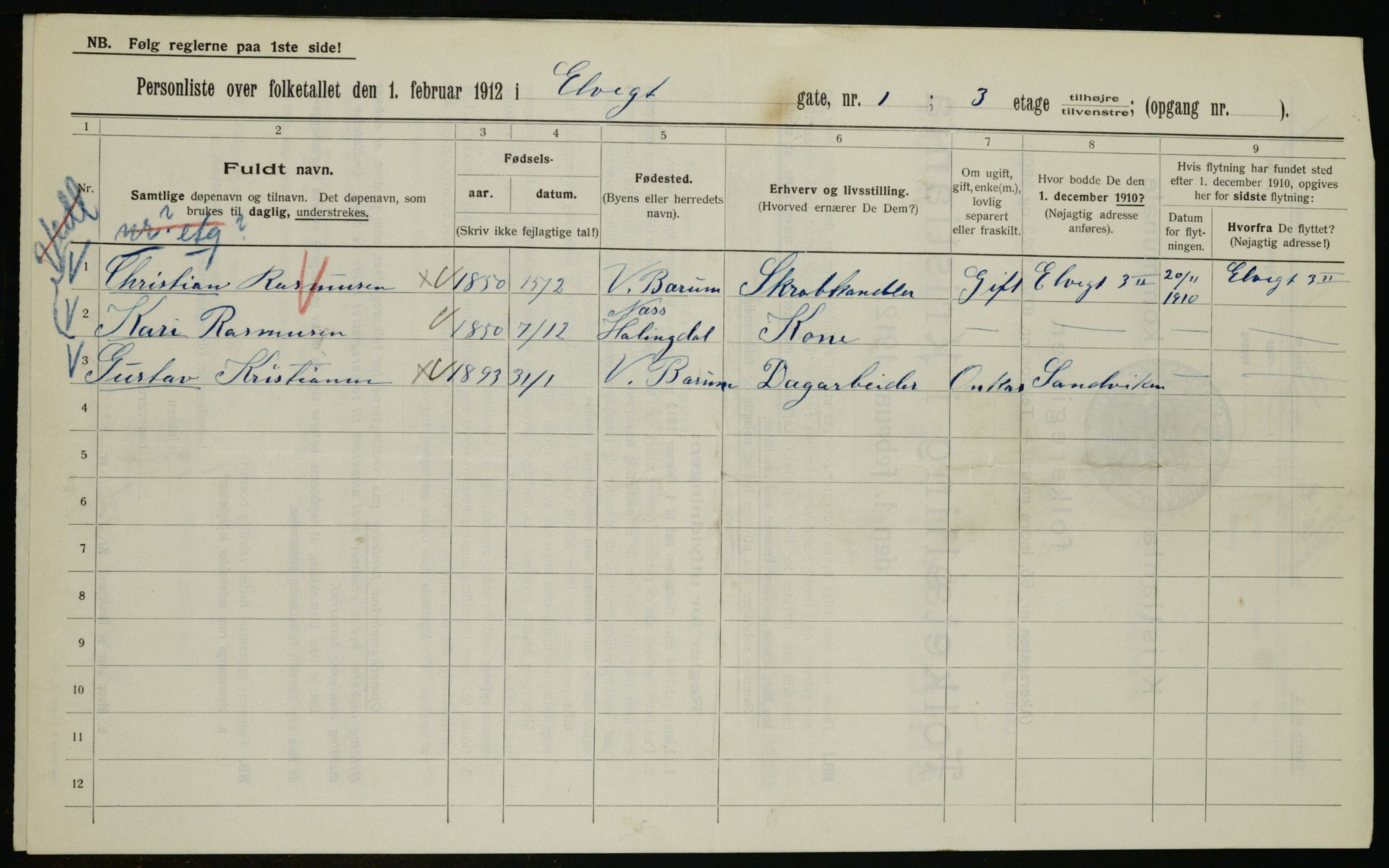 OBA, Municipal Census 1912 for Kristiania, 1912, p. 20828