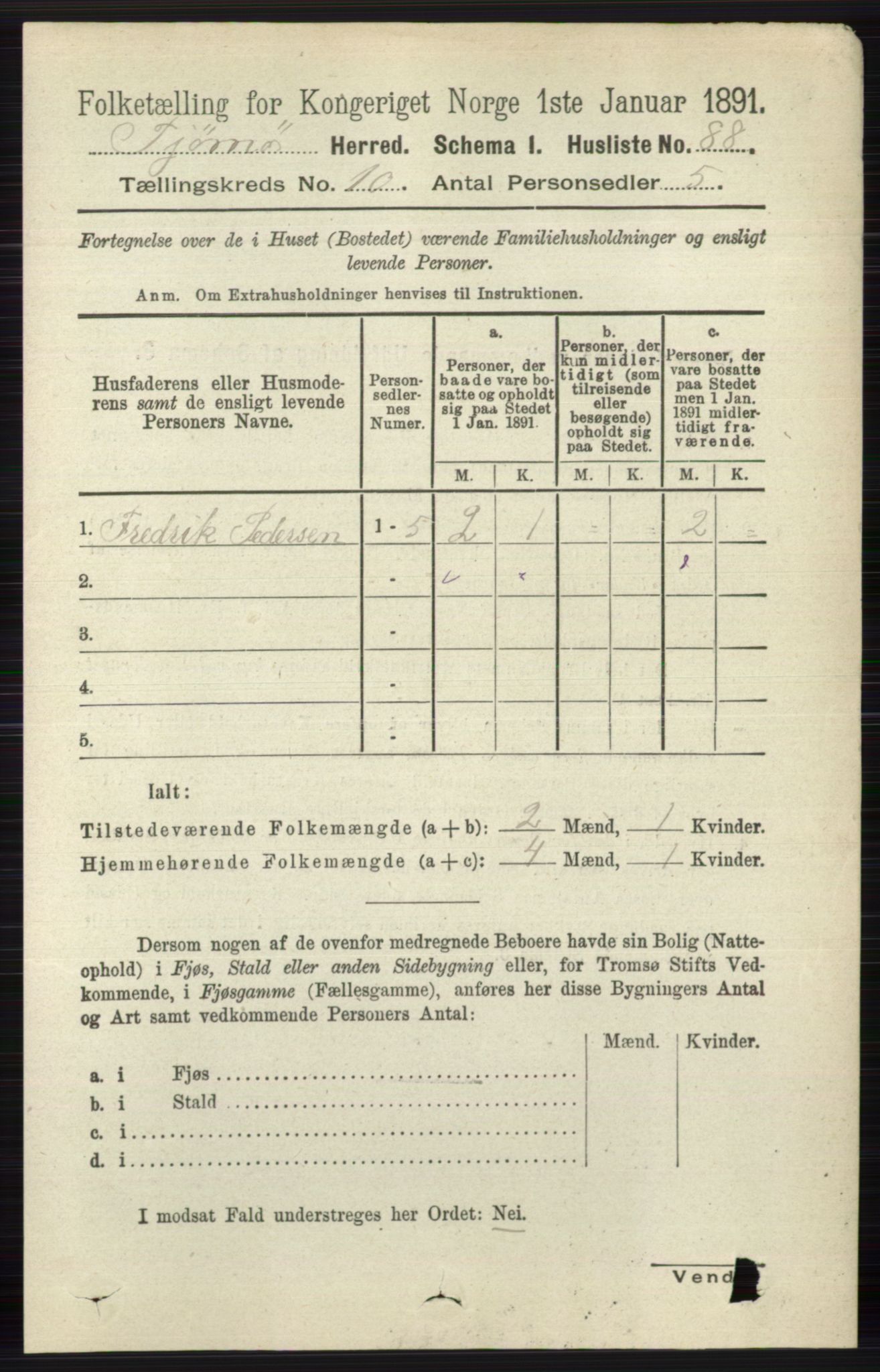 RA, 1891 census for 0723 Tjøme, 1891, p. 3712