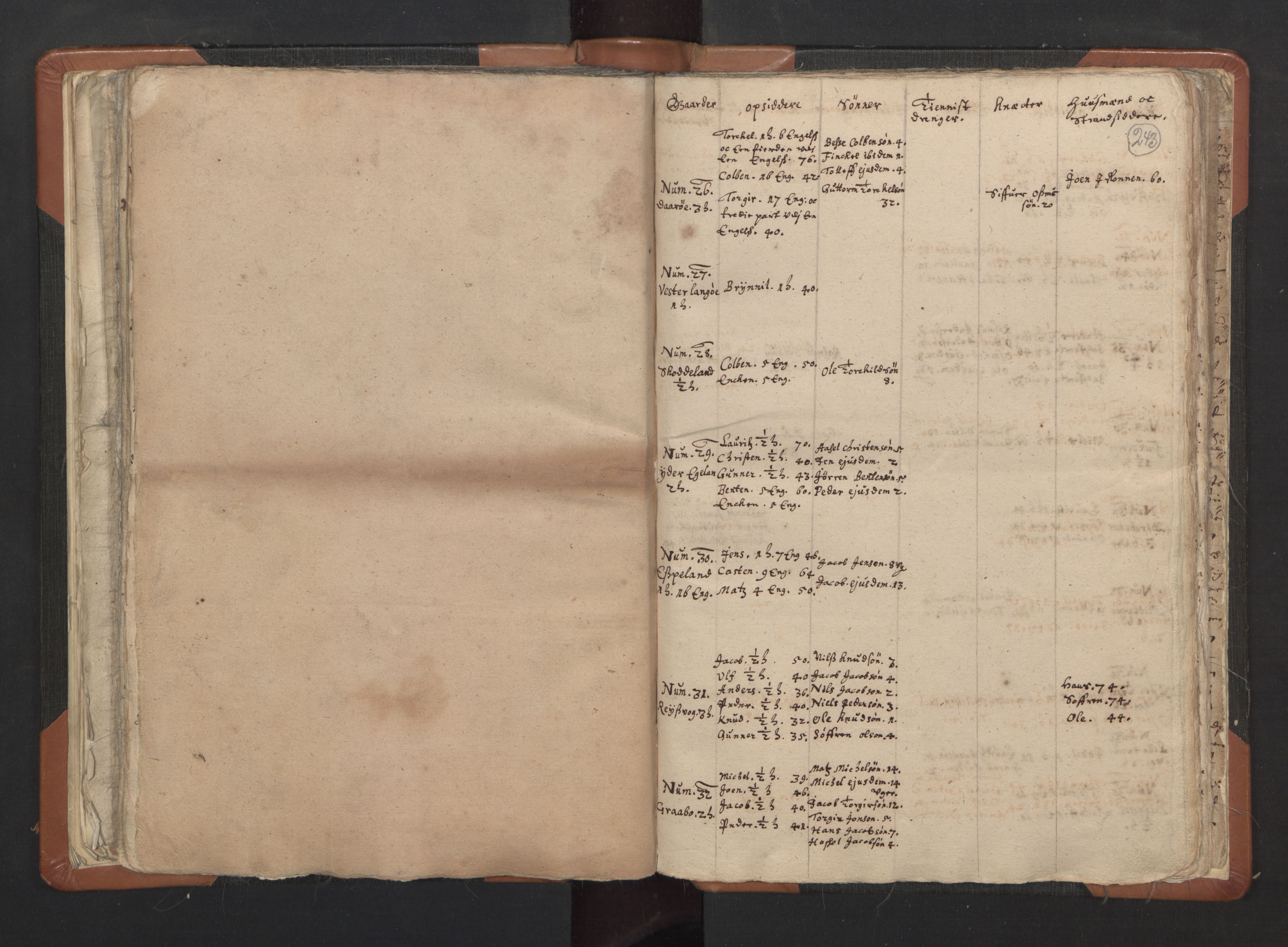 RA, Vicar's Census 1664-1666, no. 16: Lista deanery, 1664-1666, p. 243