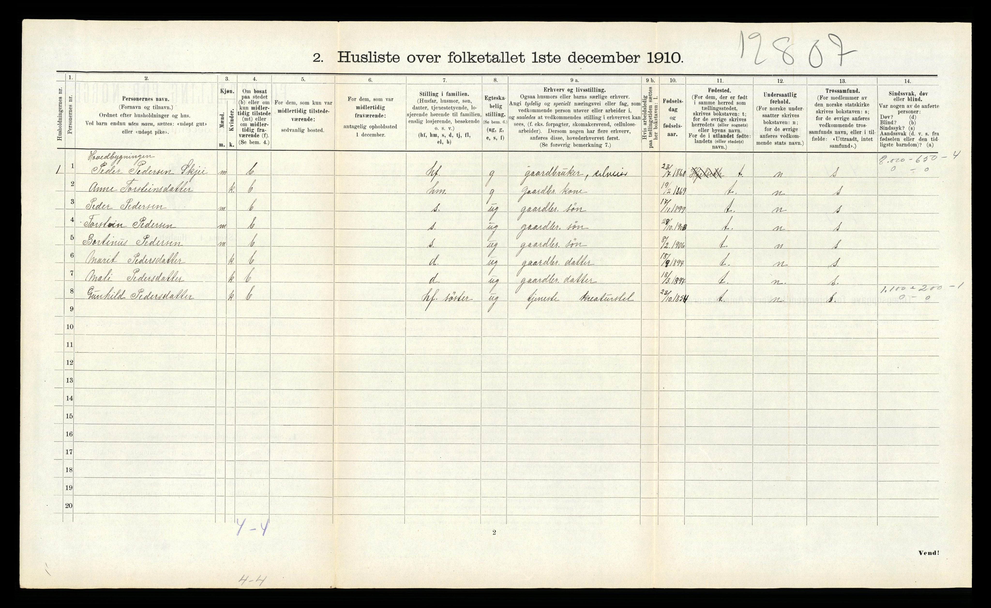 RA, 1910 census for Lånke, 1910, p. 479