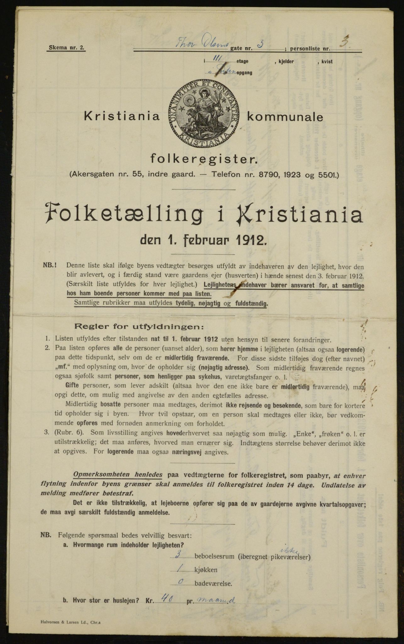 OBA, Municipal Census 1912 for Kristiania, 1912, p. 109268