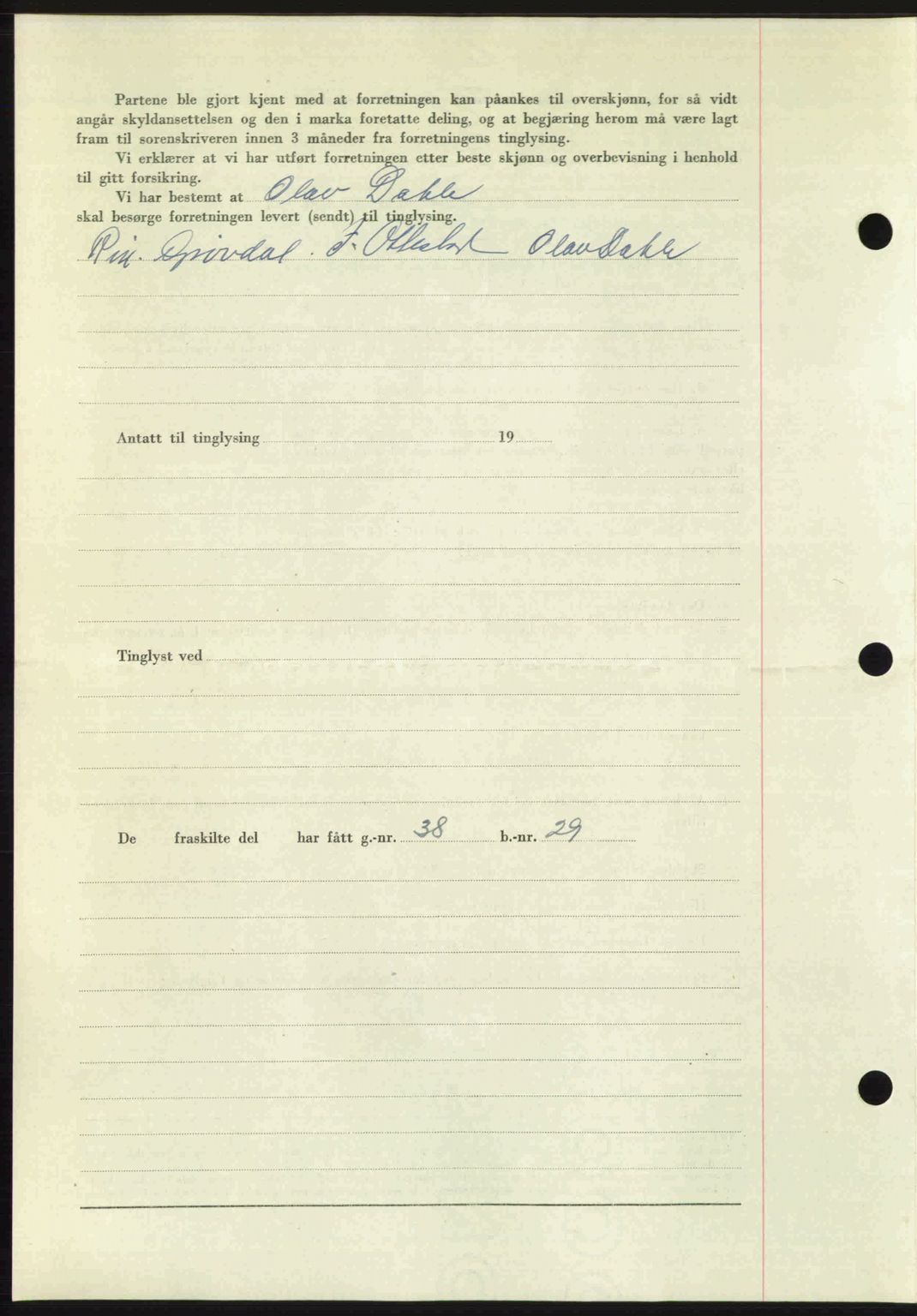 Romsdal sorenskriveri, AV/SAT-A-4149/1/2/2C: Mortgage book no. A23, 1947-1947, Diary no: : 1443/1947