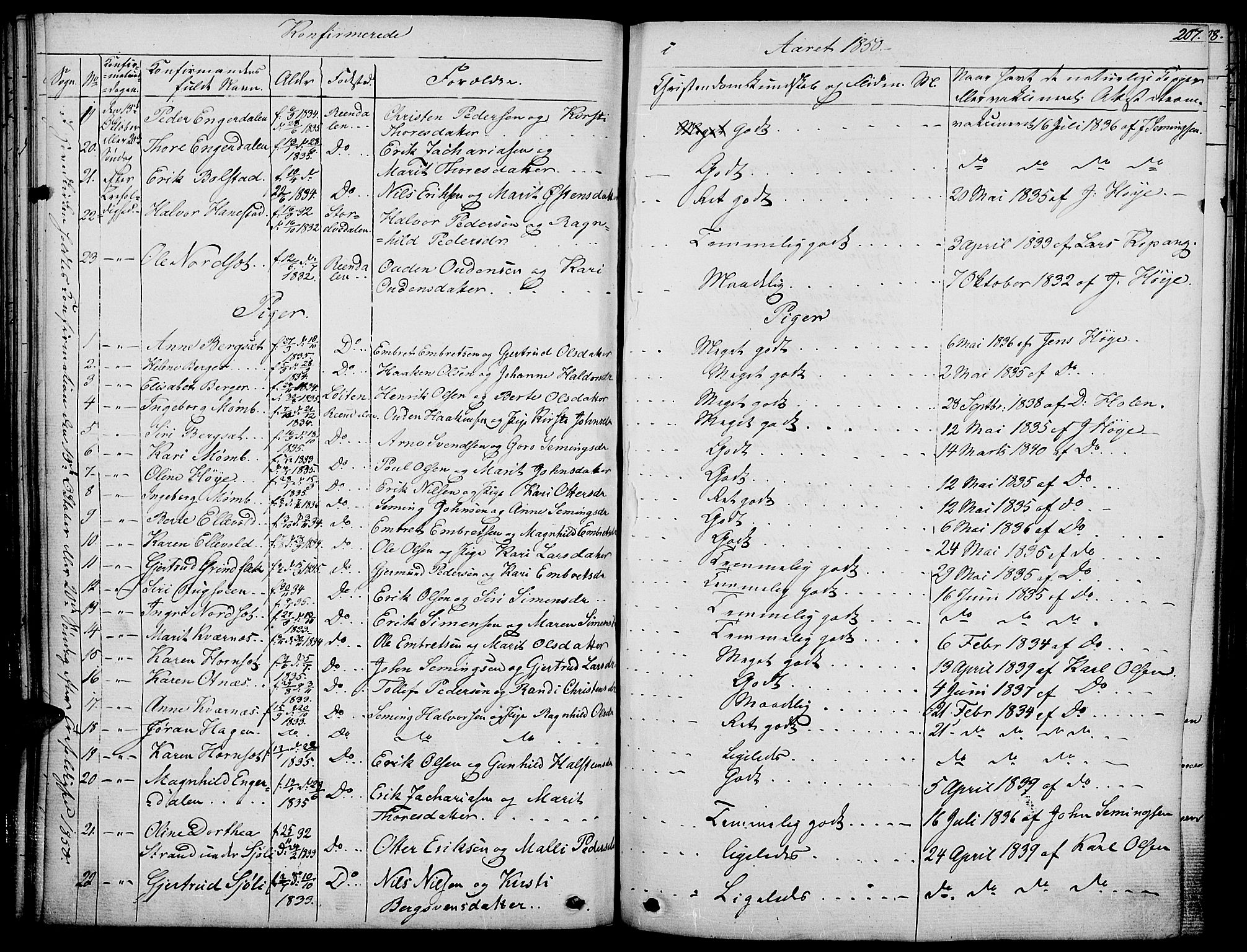 Rendalen prestekontor, SAH/PREST-054/H/Ha/Haa/L0004: Parish register (official) no. 4, 1829-1852, p. 207