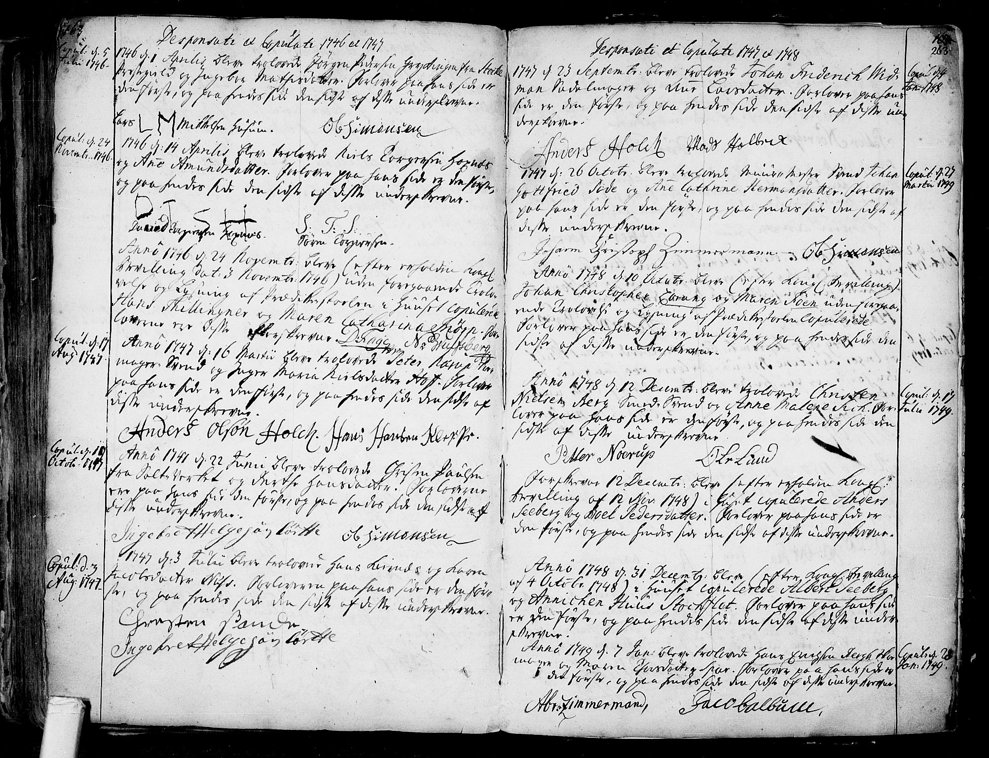 Tønsberg kirkebøker, AV/SAKO-A-330/F/Fa/L0001: Parish register (official) no. I 1, 1688-1760, p. 262-263
