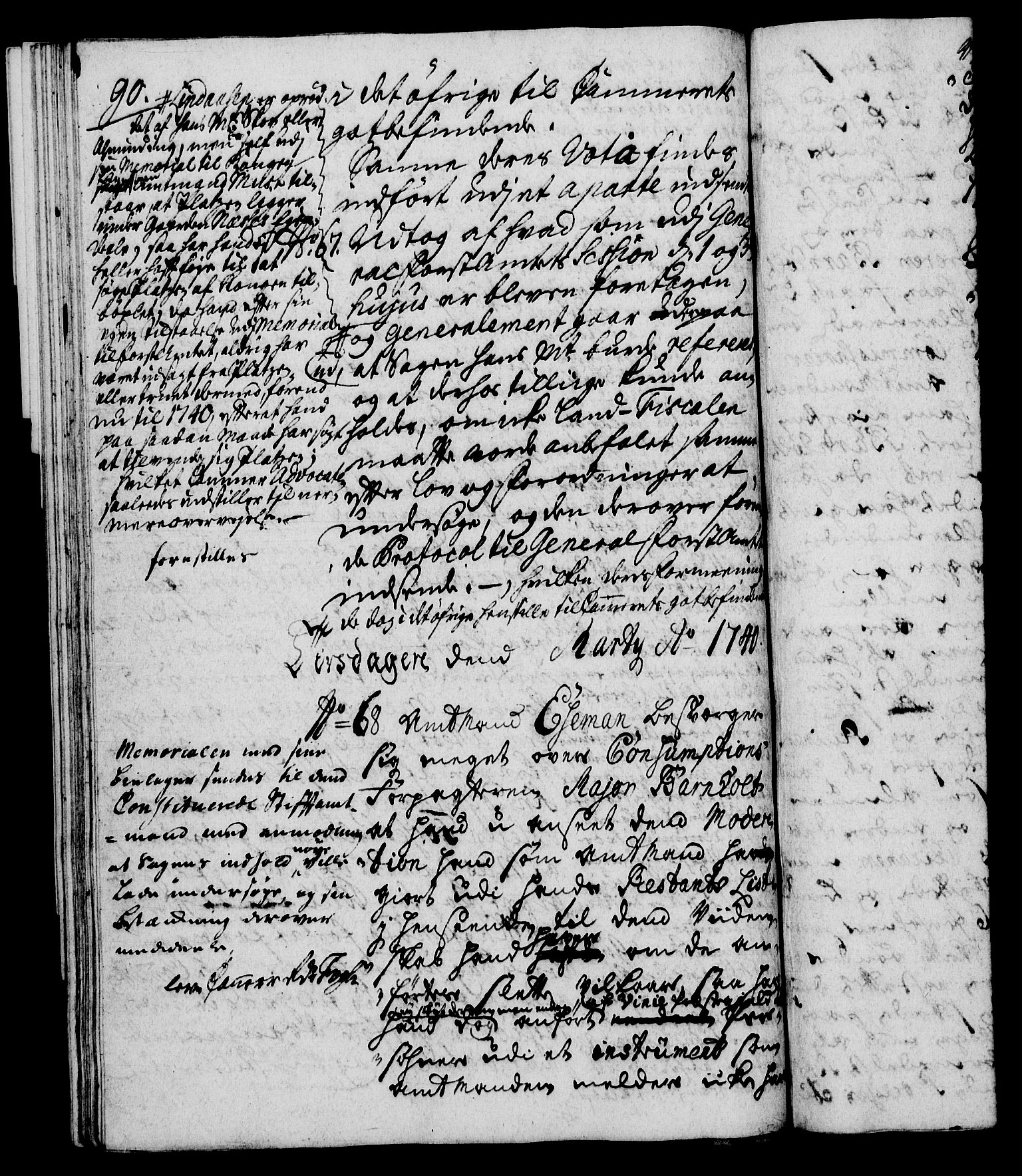 Rentekammeret, Kammerkanselliet, RA/EA-3111/G/Gh/Gha/L0022: Norsk ekstraktmemorialprotokoll (merket RK 53.67), 1739-1741, p. 90