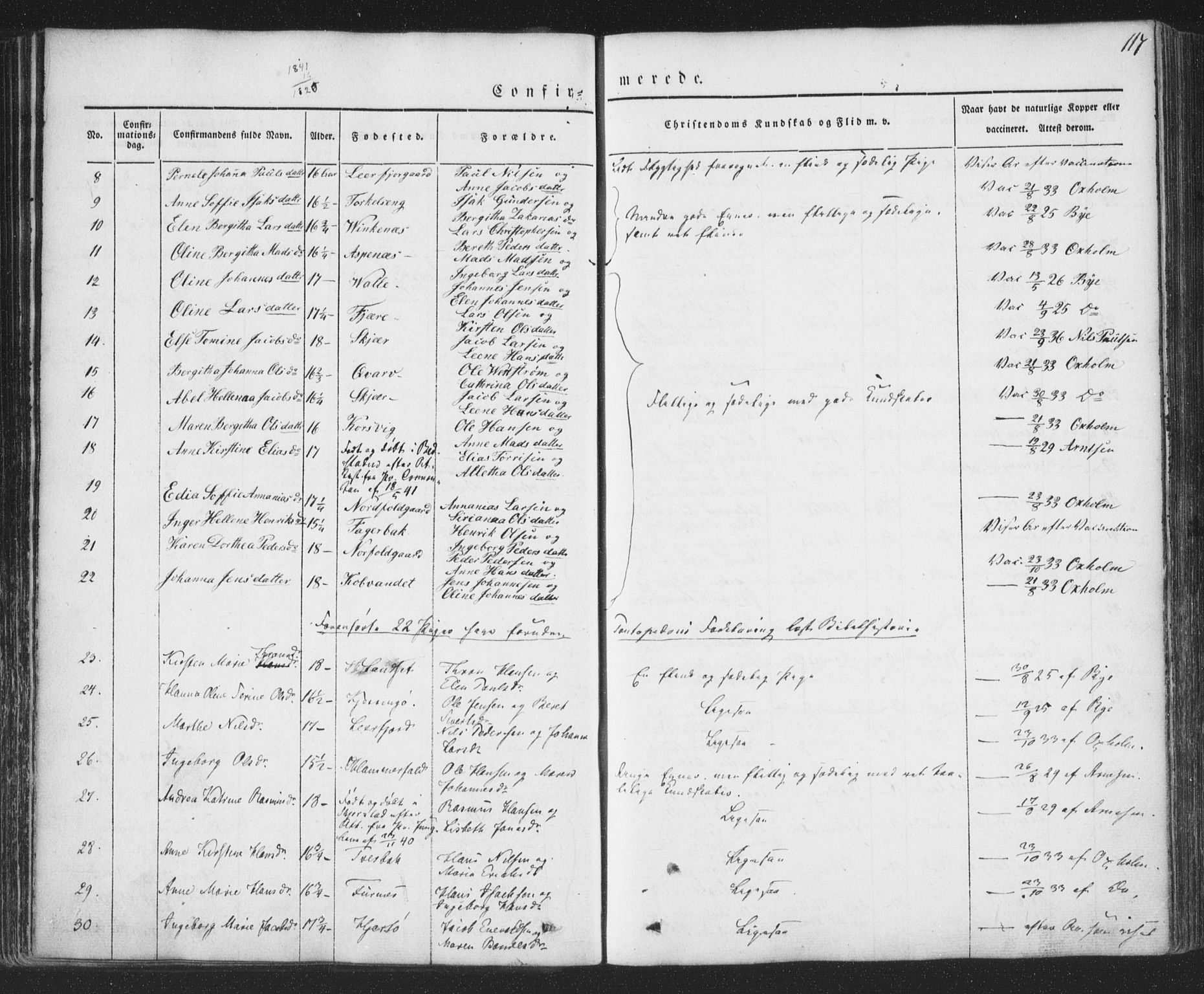 Ministerialprotokoller, klokkerbøker og fødselsregistre - Nordland, AV/SAT-A-1459/853/L0769: Parish register (official) no. 853A08, 1836-1856, p. 117