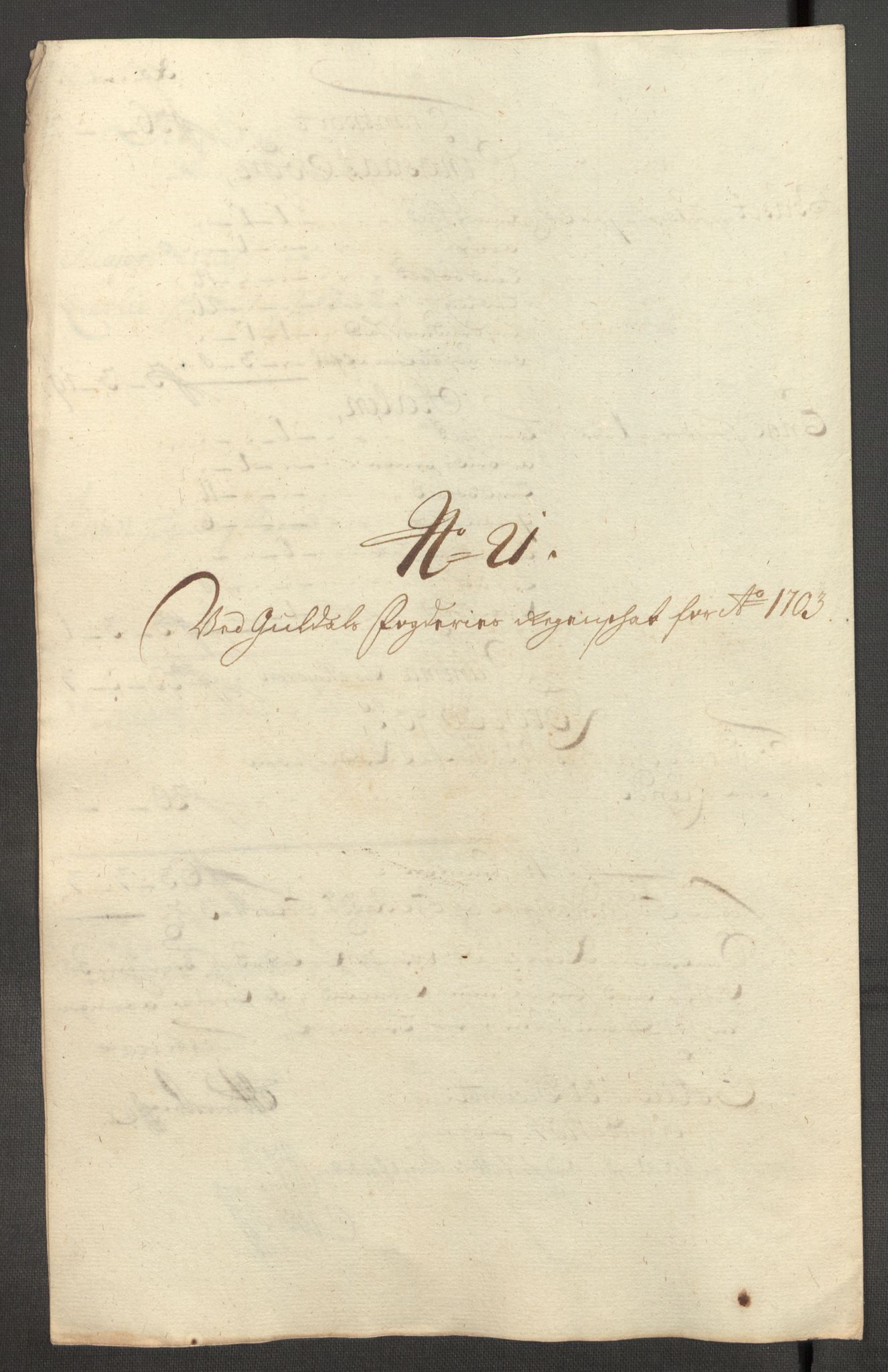 Rentekammeret inntil 1814, Reviderte regnskaper, Fogderegnskap, AV/RA-EA-4092/R60/L3953: Fogderegnskap Orkdal og Gauldal, 1703, p. 391