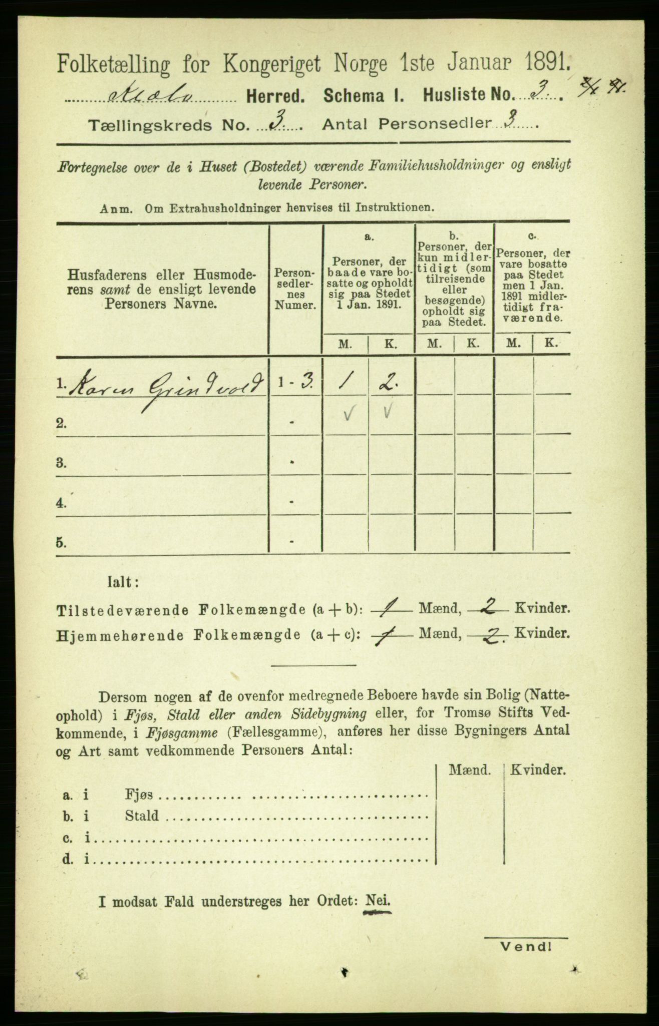 RA, 1891 census for 1662 Klæbu, 1891, p. 340