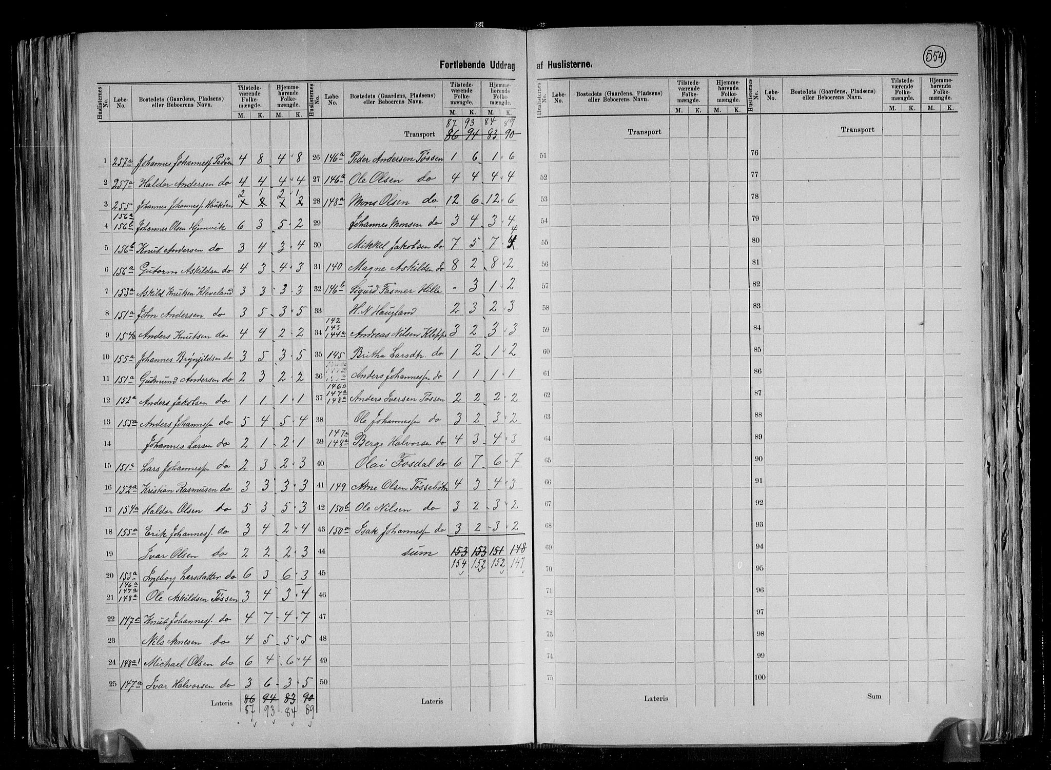 RA, 1891 census for 1253 Hosanger, 1891, p. 13