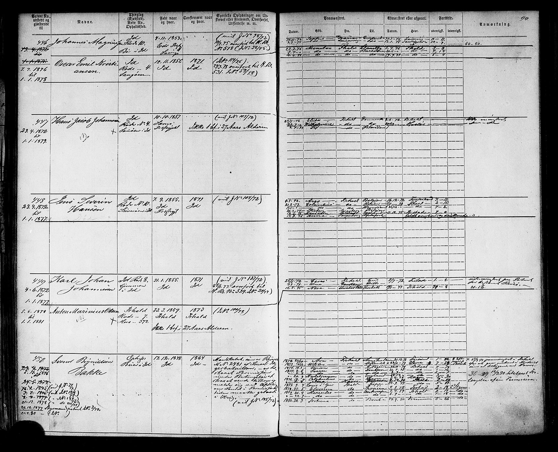 Halden mønstringskontor, AV/SAO-A-10569a/F/Fc/Fca/L0002: Annotasjonsrulle, 1868-1875, p. 107