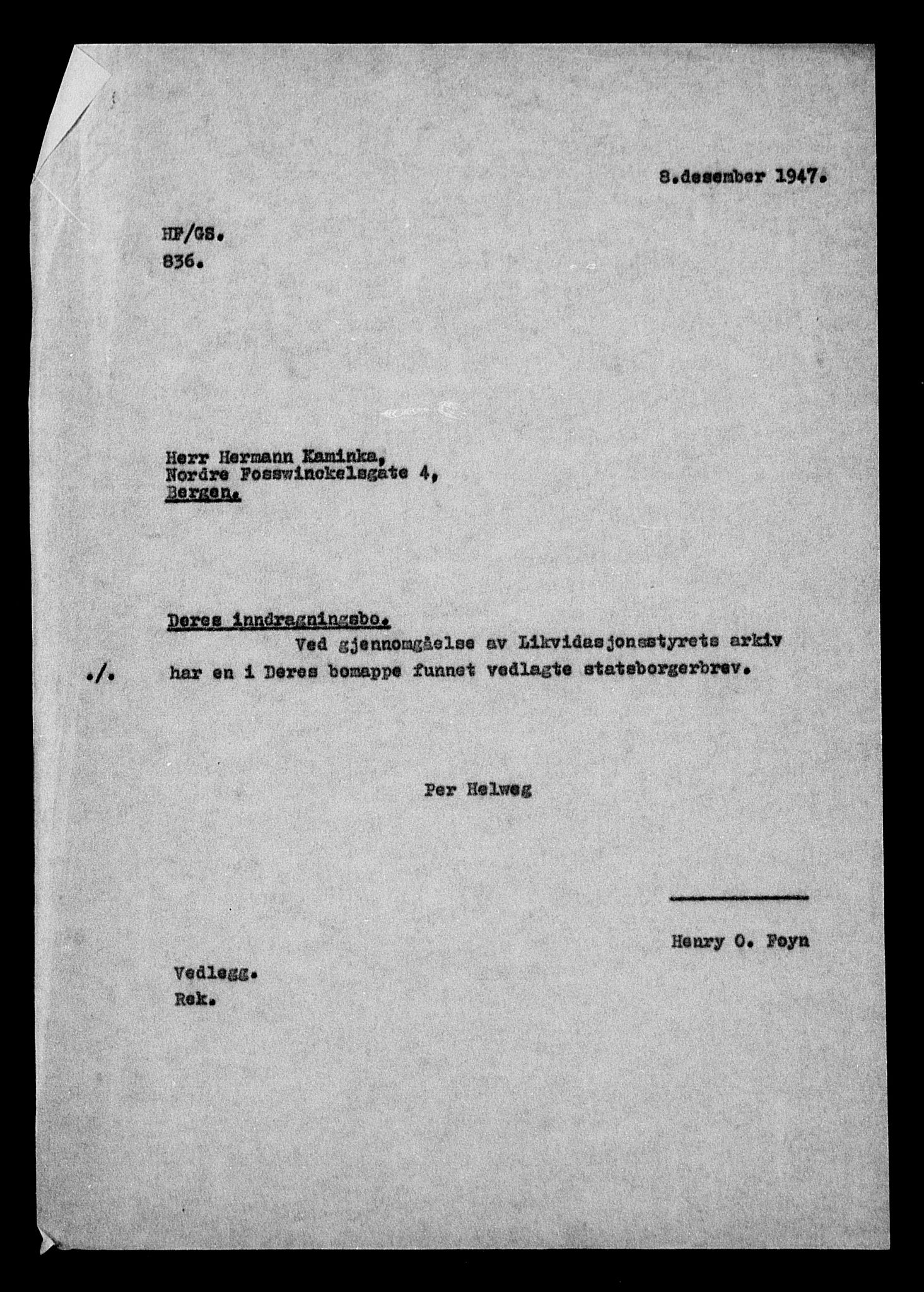 Justisdepartementet, Tilbakeføringskontoret for inndratte formuer, AV/RA-S-1564/H/Hc/Hcd/L1001: --, 1945-1947, p. 3