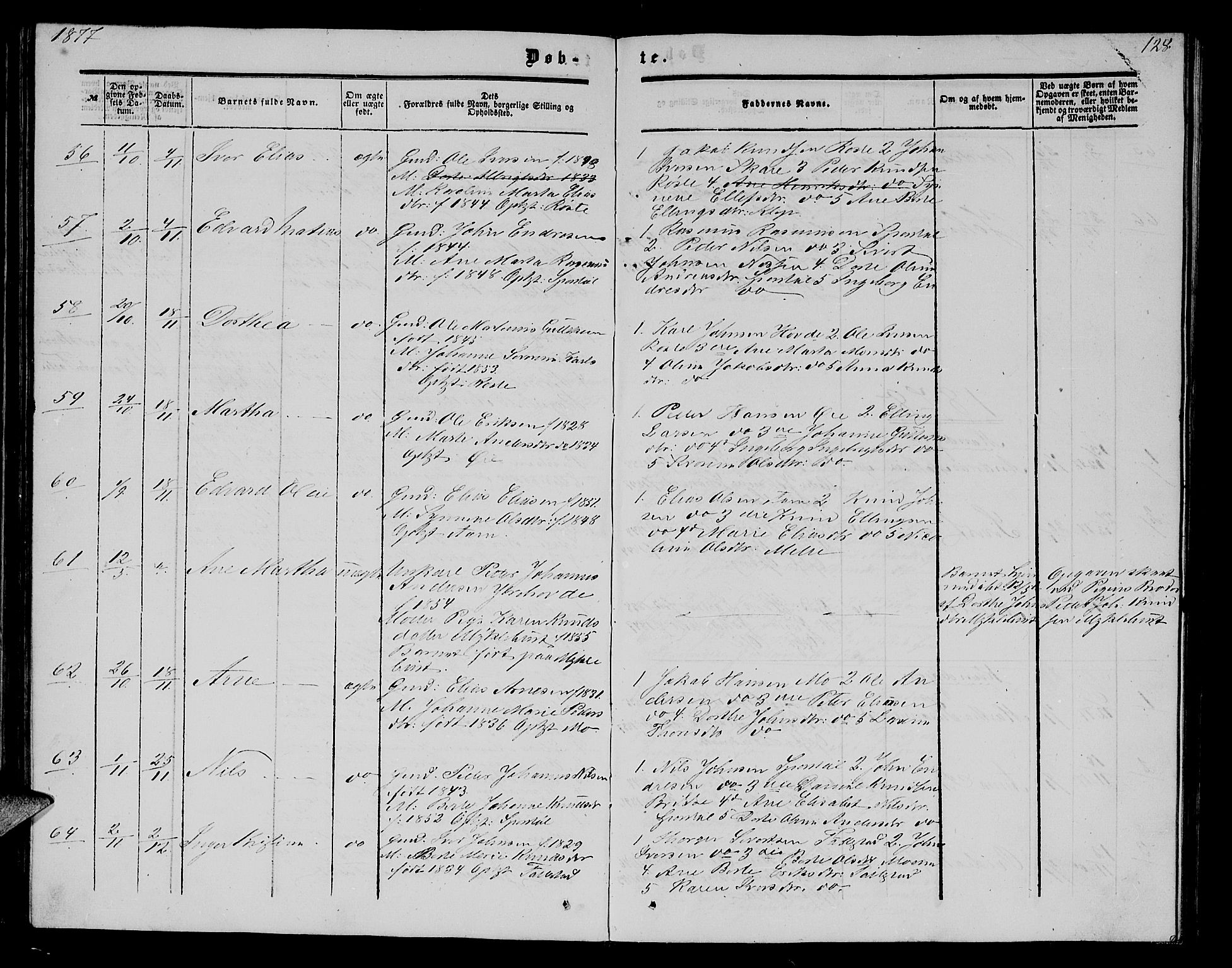 Ministerialprotokoller, klokkerbøker og fødselsregistre - Møre og Romsdal, AV/SAT-A-1454/513/L0188: Parish register (copy) no. 513C02, 1865-1882, p. 128