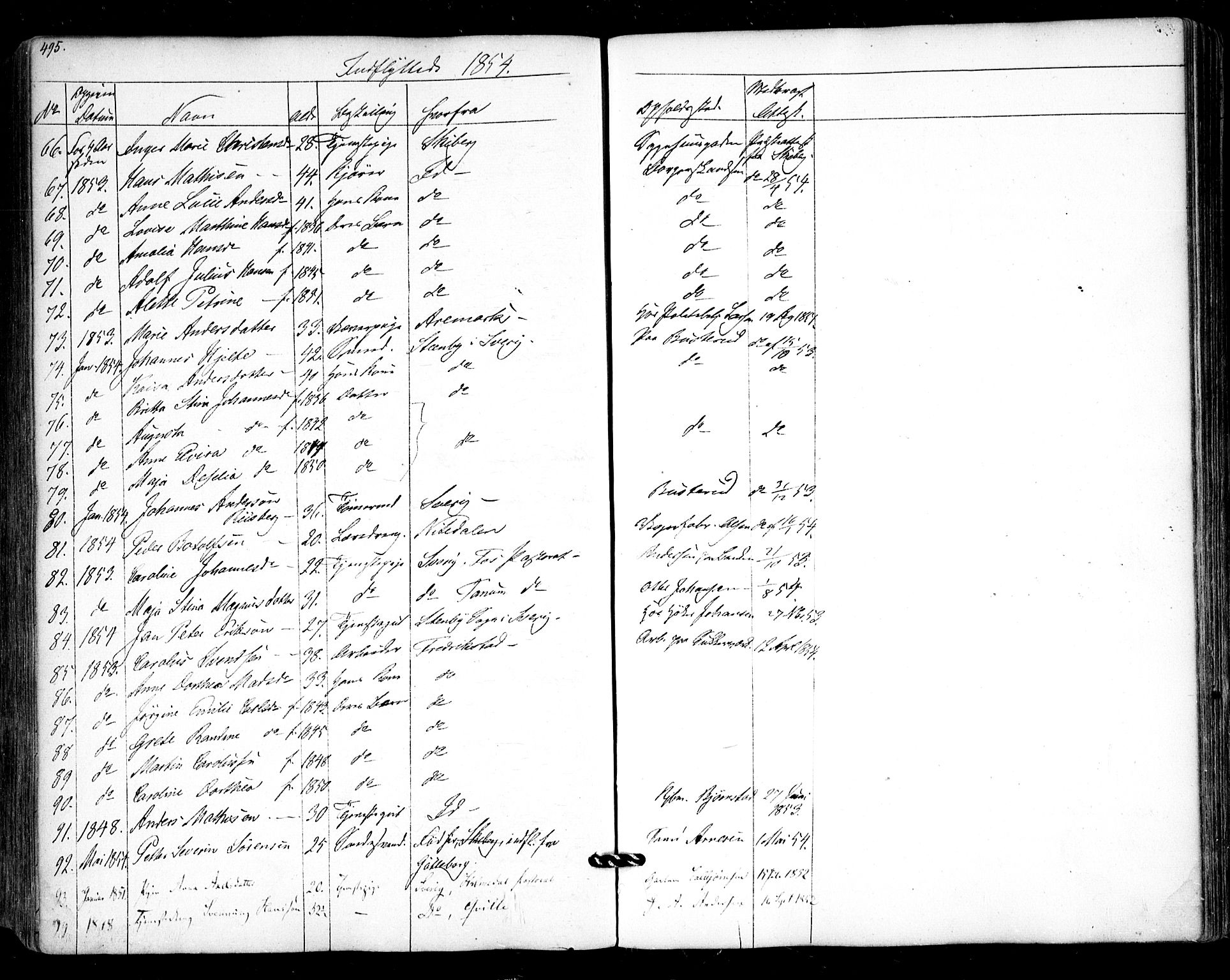 Halden prestekontor Kirkebøker, AV/SAO-A-10909/F/Fa/L0006: Parish register (official) no. I 6, 1845-1856, p. 495