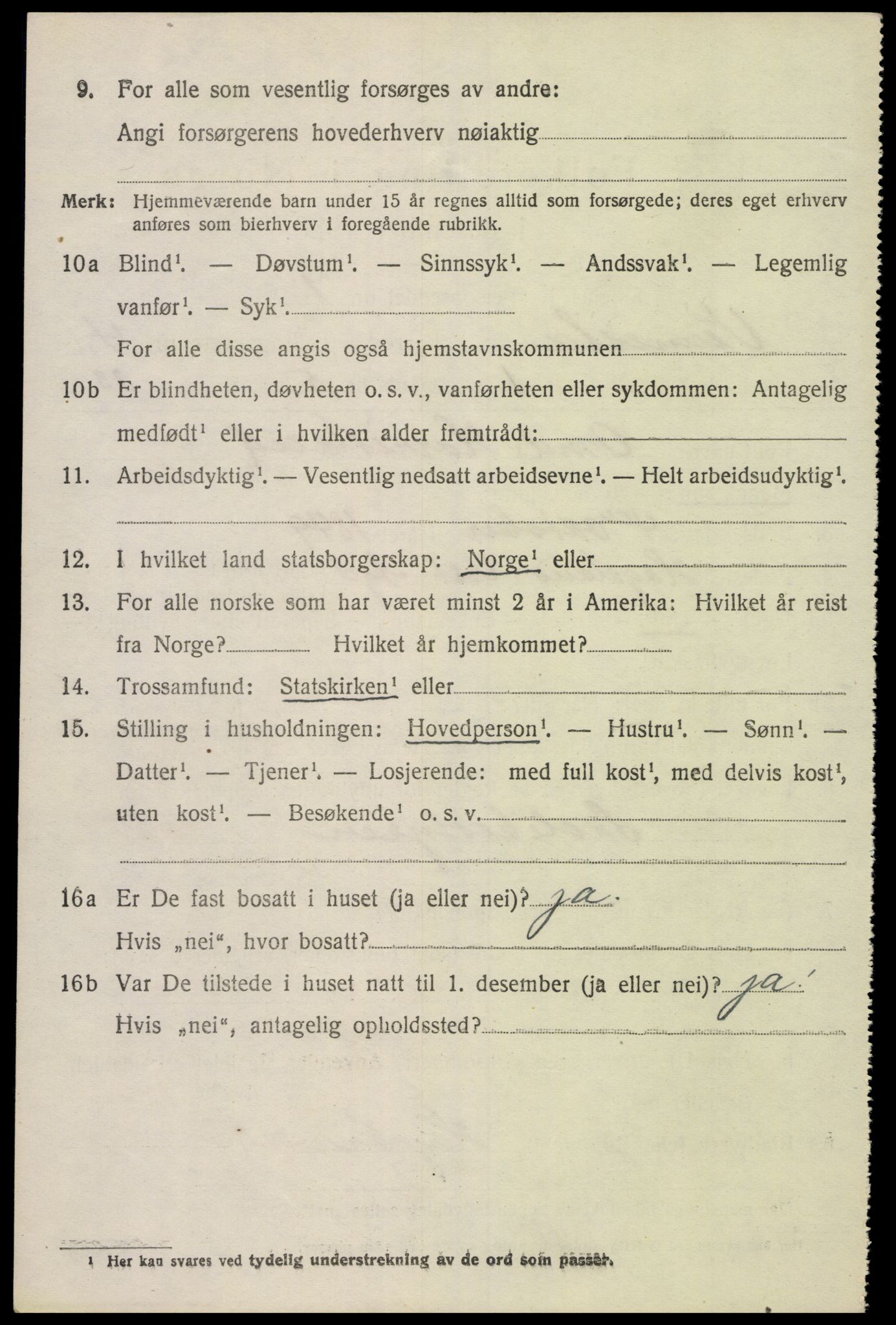 SAK, 1920 census for Vennesla, 1920, p. 2657