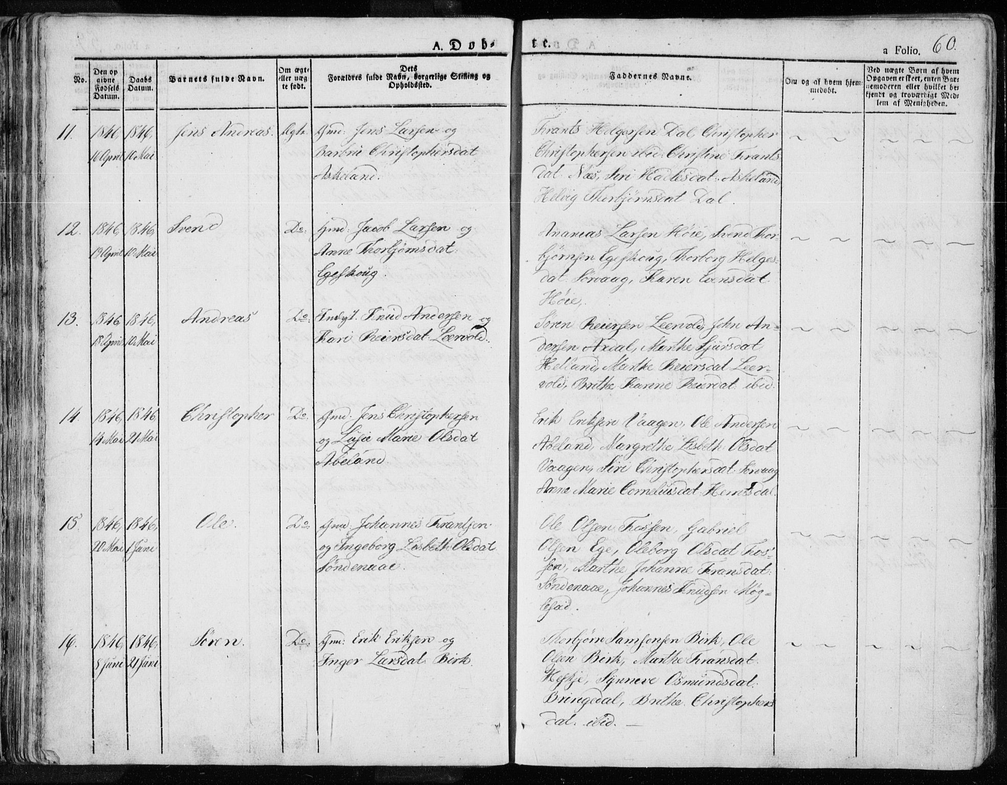 Tysvær sokneprestkontor, AV/SAST-A -101864/H/Ha/Haa/L0001: Parish register (official) no. A 1.1, 1831-1856, p. 60