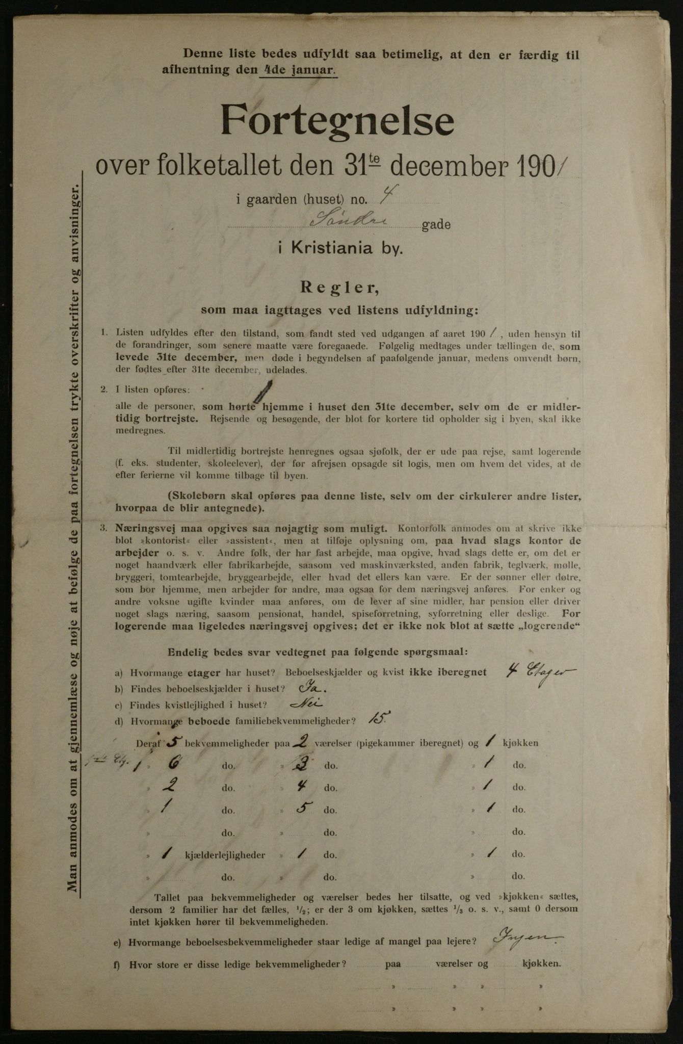 OBA, Municipal Census 1901 for Kristiania, 1901, p. 16346