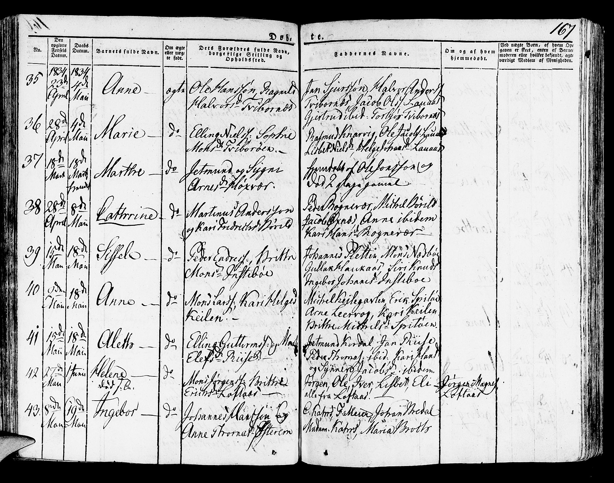 Lindås Sokneprestembete, AV/SAB-A-76701/H/Haa/Haaa/L0008: Parish register (official) no. A 8, 1823-1836, p. 167