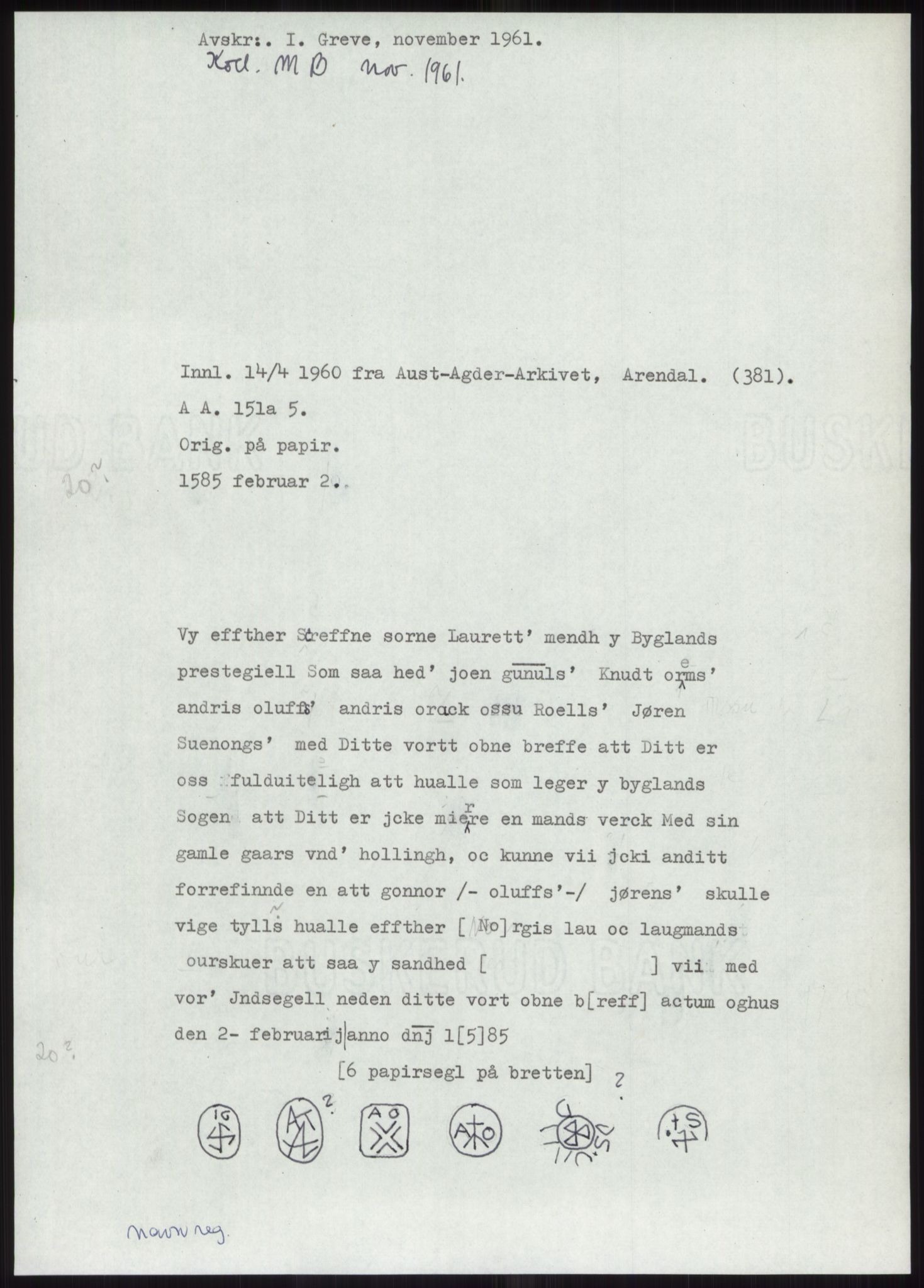 Samlinger til kildeutgivelse, Diplomavskriftsamlingen, RA/EA-4053/H/Ha, p. 1240