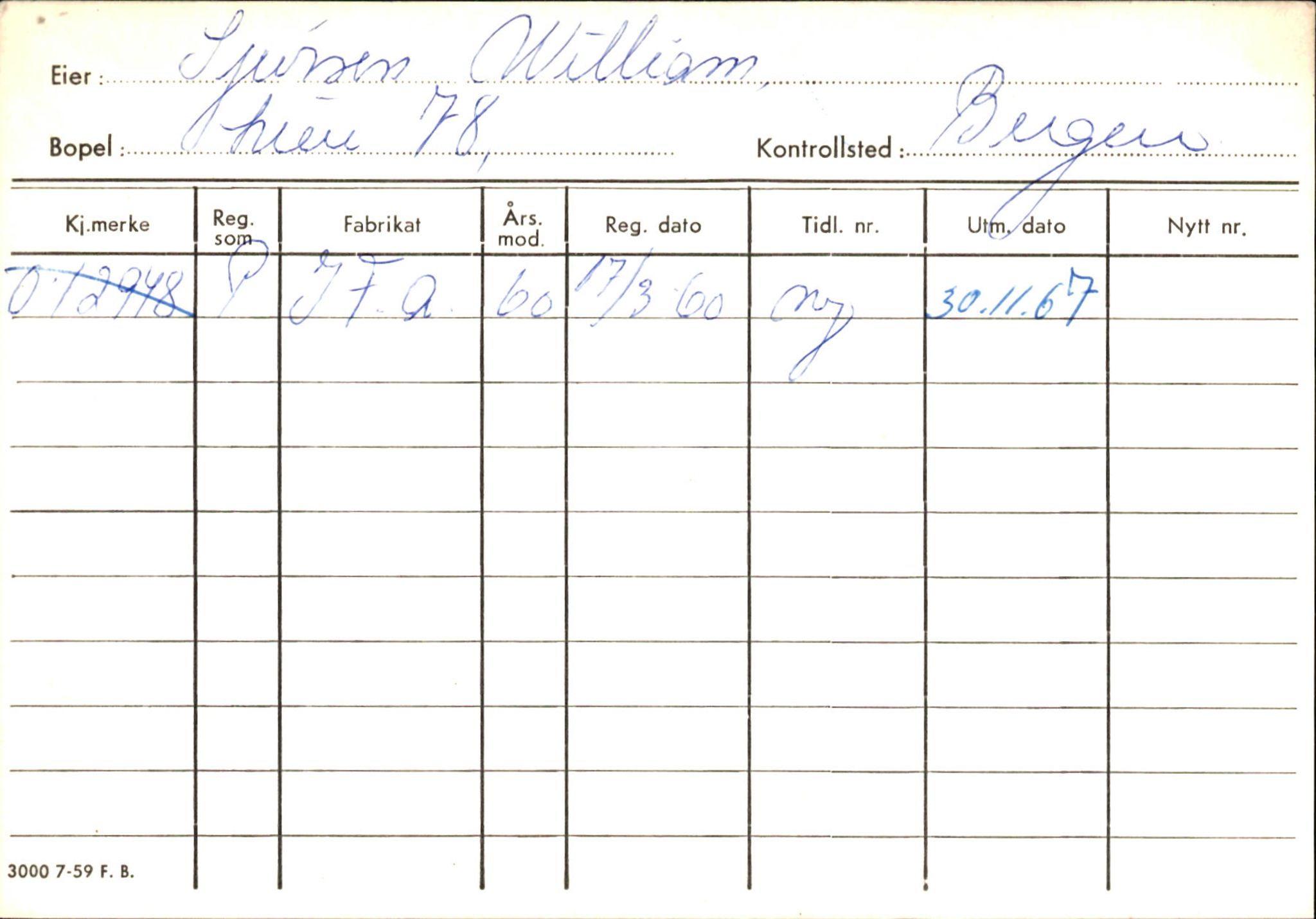 Statens vegvesen, Hordaland vegkontor, AV/SAB-A-5201/2/Hb/L0031: O-eierkort S, 1920-1971, p. 67