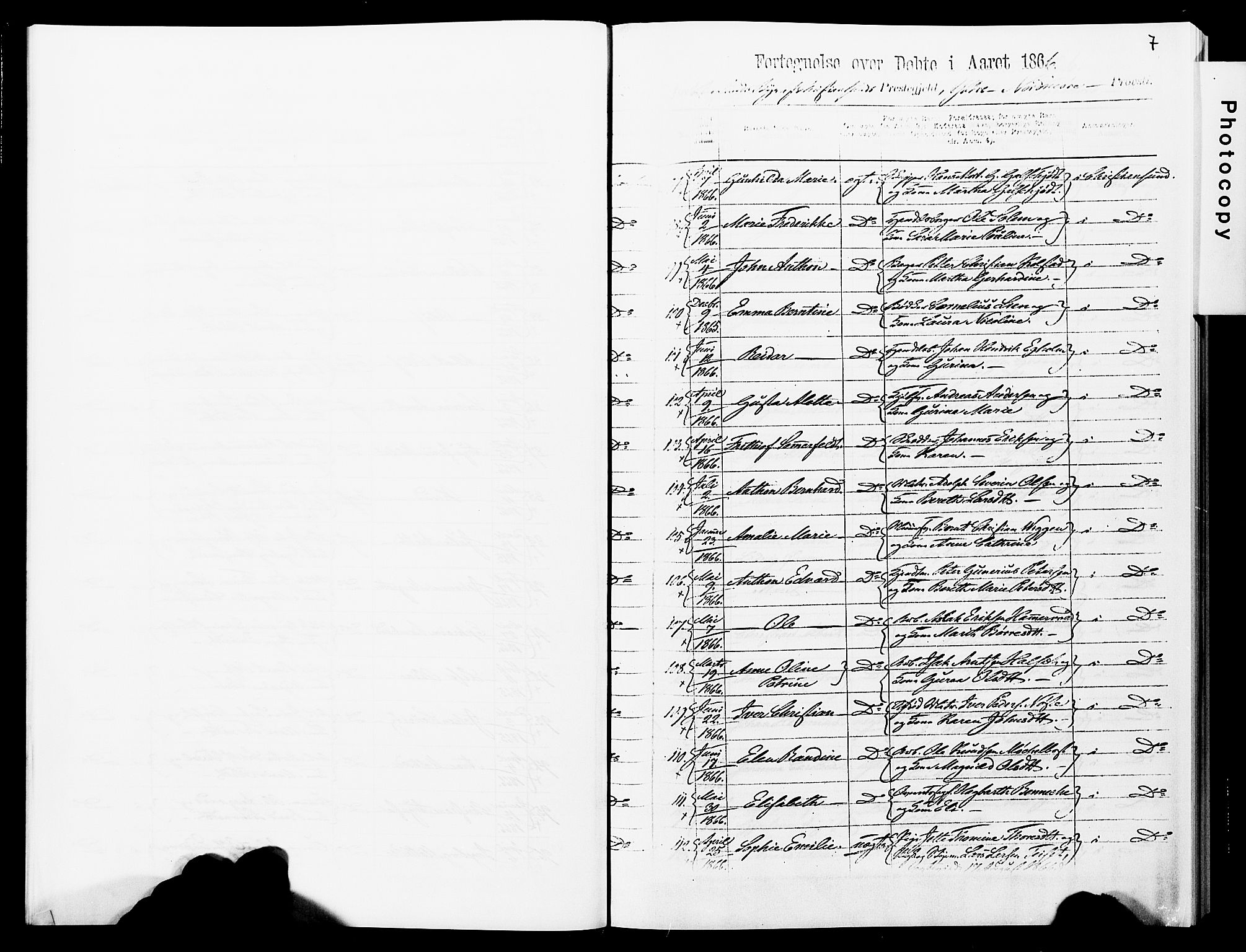 Ministerialprotokoller, klokkerbøker og fødselsregistre - Møre og Romsdal, AV/SAT-A-1454/572/L0857: Parish register (official) no. 572D01, 1866-1872, p. 7