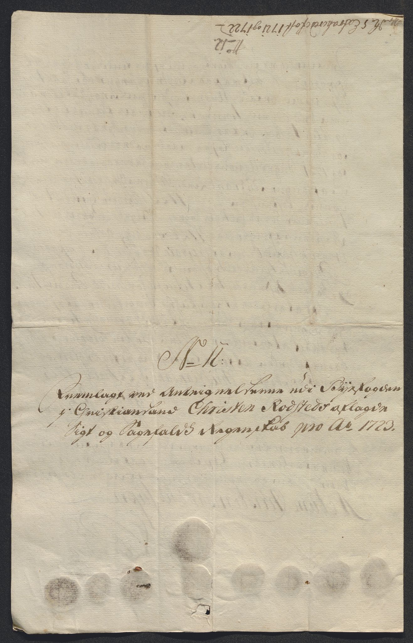 Rentekammeret inntil 1814, Reviderte regnskaper, Byregnskaper, AV/RA-EA-4066/R/Rm/L0286: [M19] Sikt og sakefall, 1719-1727, p. 271