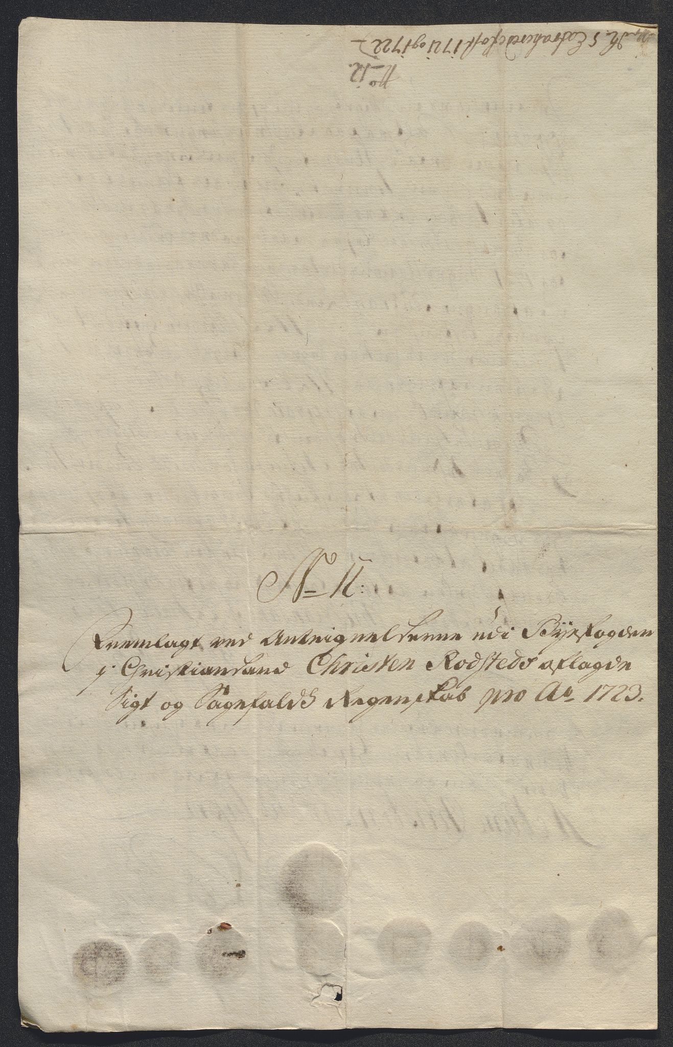 Rentekammeret inntil 1814, Reviderte regnskaper, Byregnskaper, RA/EA-4066/R/Rm/L0286: [M19] Sikt og sakefall, 1719-1727, p. 271