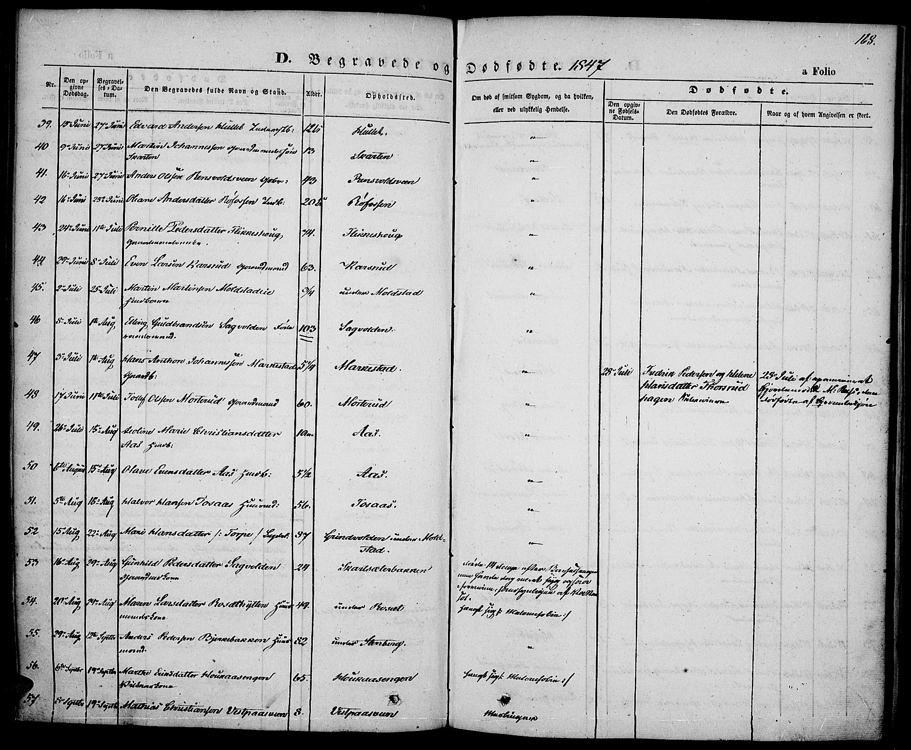 Vestre Toten prestekontor, AV/SAH-PREST-108/H/Ha/Haa/L0004: Parish register (official) no. 4, 1844-1849, p. 168